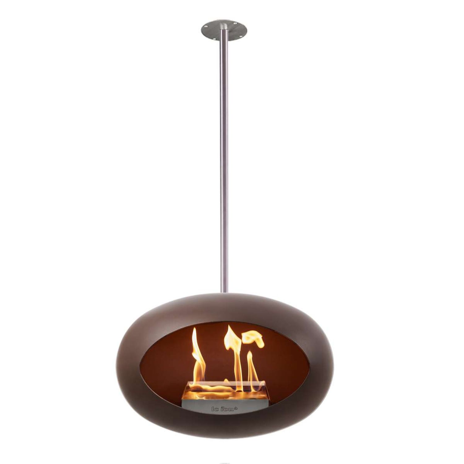 Le Feu Sky Bioethanol Kamin, hängend mocca 155cm, Stange 120cm, Edelstahl poliert