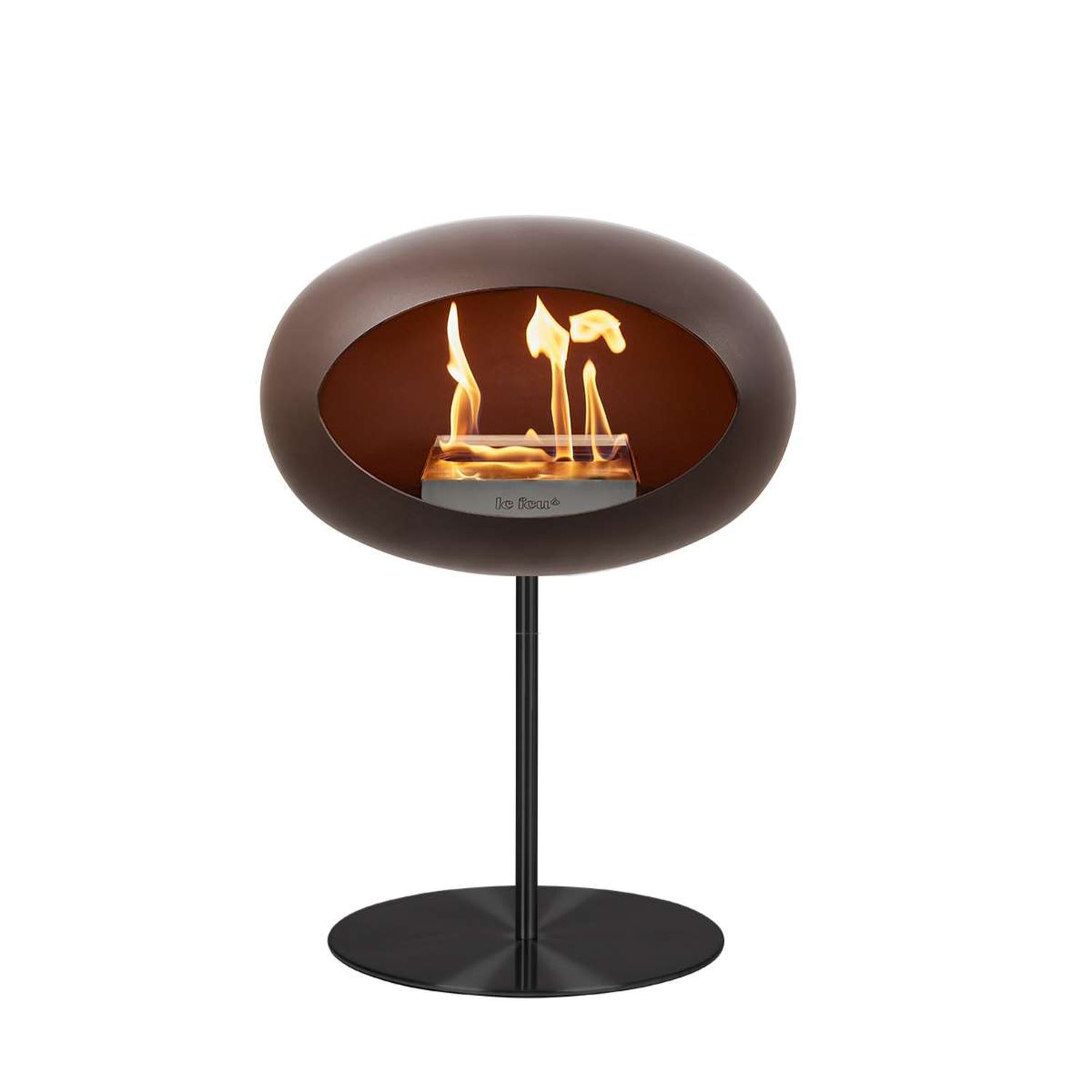 Le Feu Steel Bioethanol Kamin, stehend mocca 85cm, Stange 50cm, schwarz