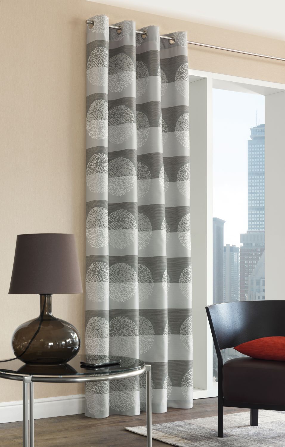 NEUTEX Ösenschal Ösenvorhang LOUNGE 245x146 cm dunkelgrau Ösenschal