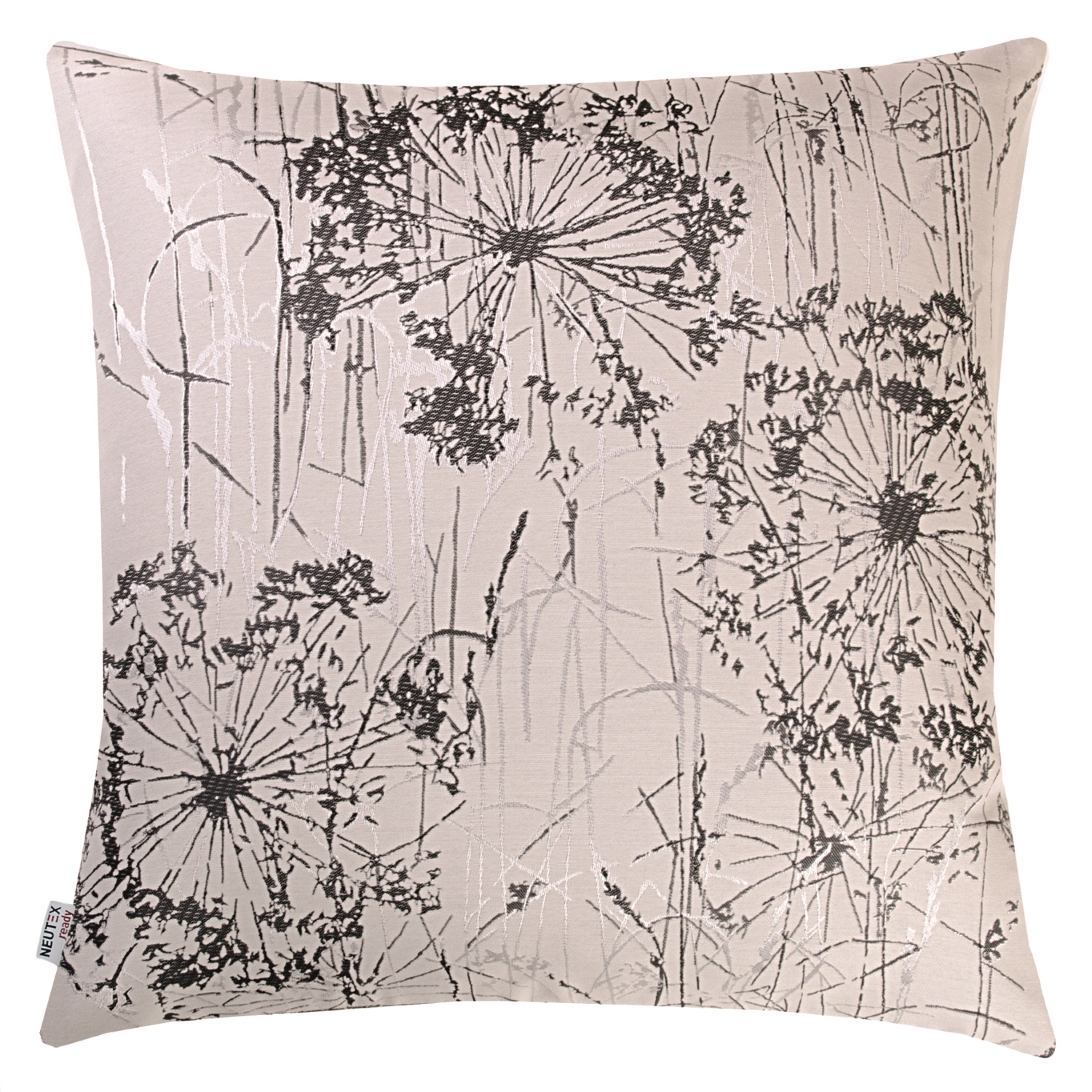 NEUTEX Wendekissenhülle FIORETTO Pusteblume 48x48 cm grau 