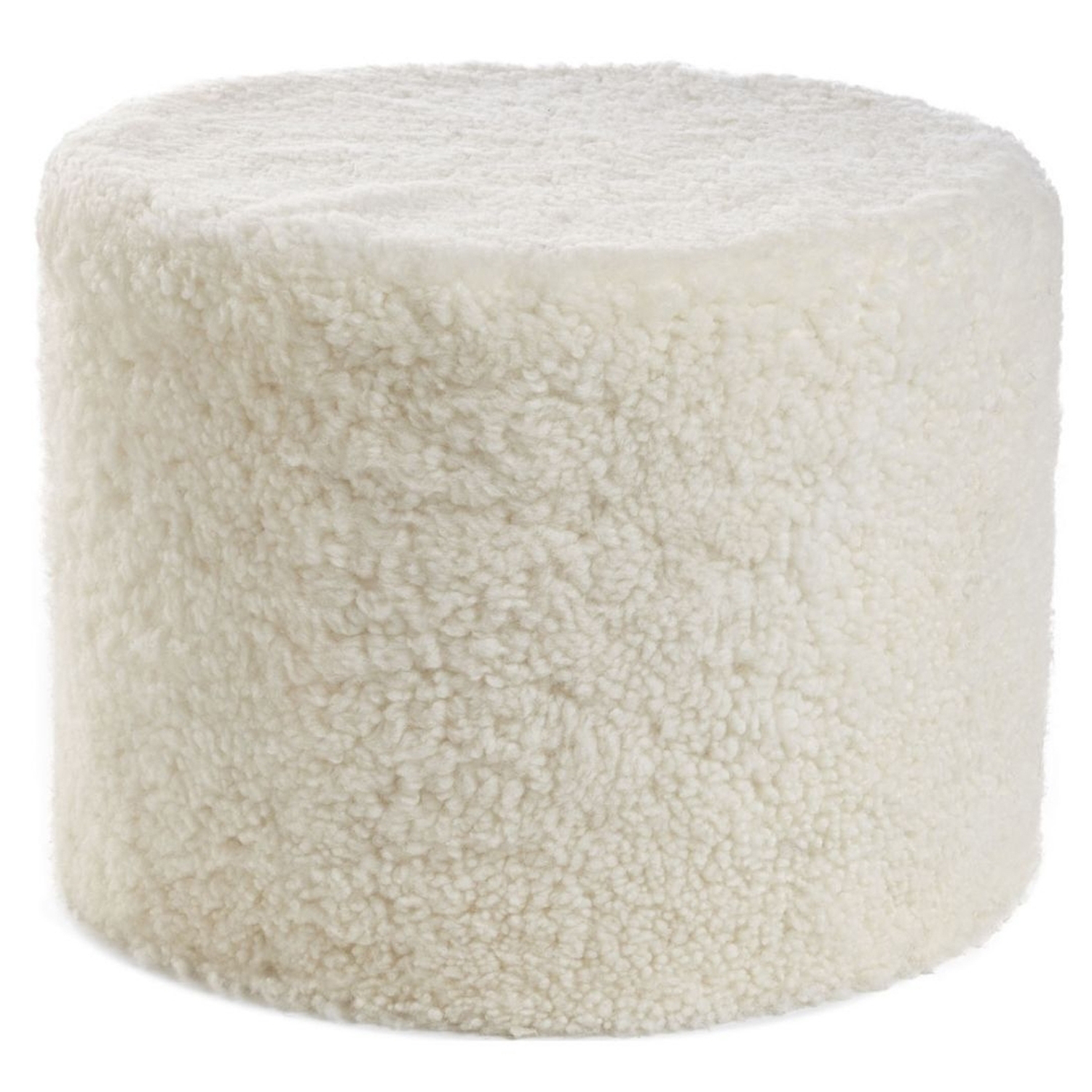 Natures Collection Pouf Echtfell Kurzwolle lockig Ivory Neuseeland Schaffell