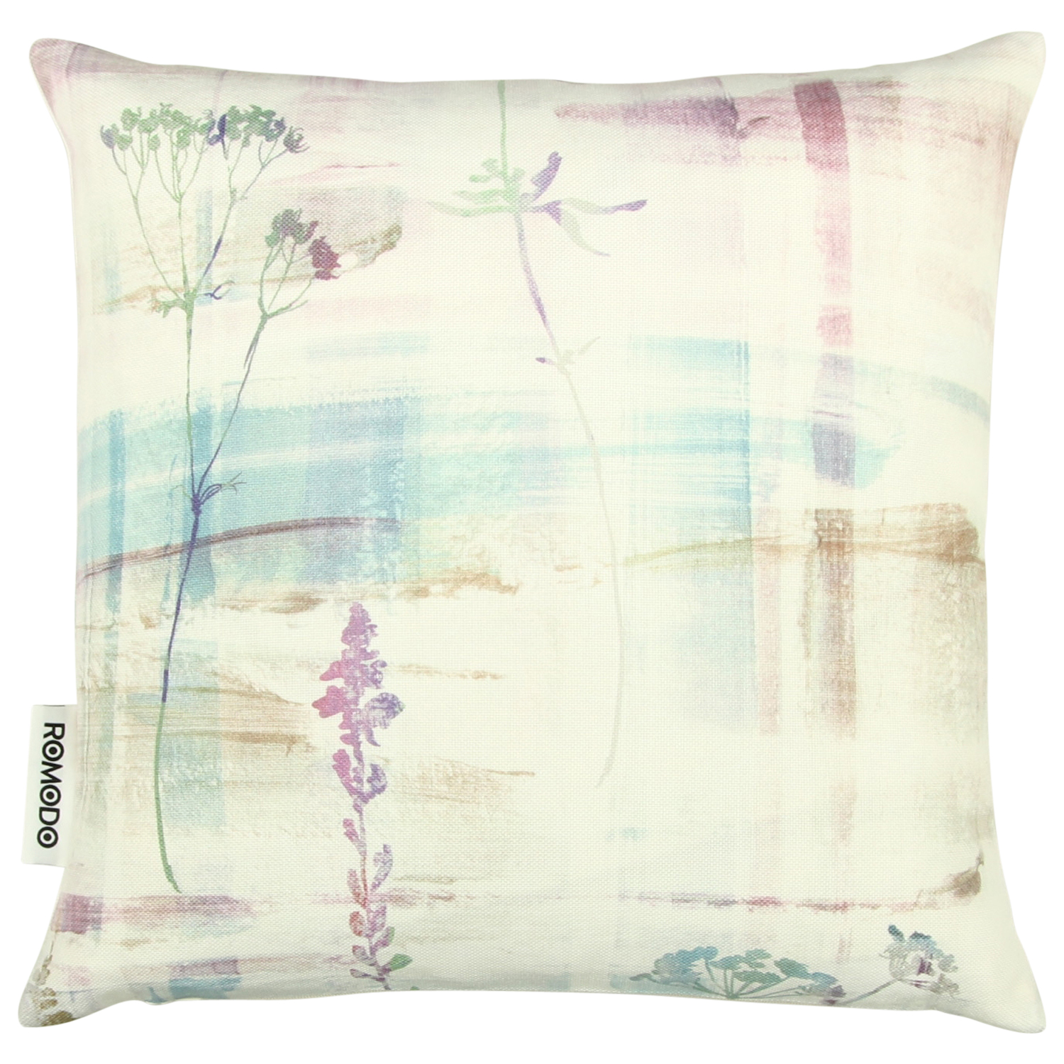 ROMODO Kissen Eppendorf 38 x 38 cm Druck Gräser Pastell blau lila rose mit Reißverschluss