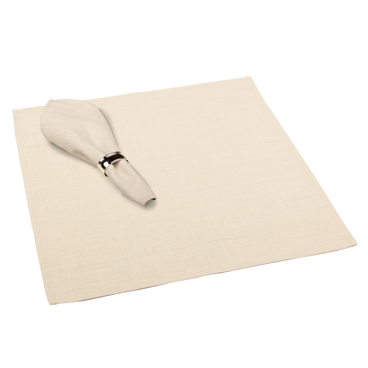 ROMODO Stoffserviette Nestos 45x45cm uni beige gesäumt 2er Set