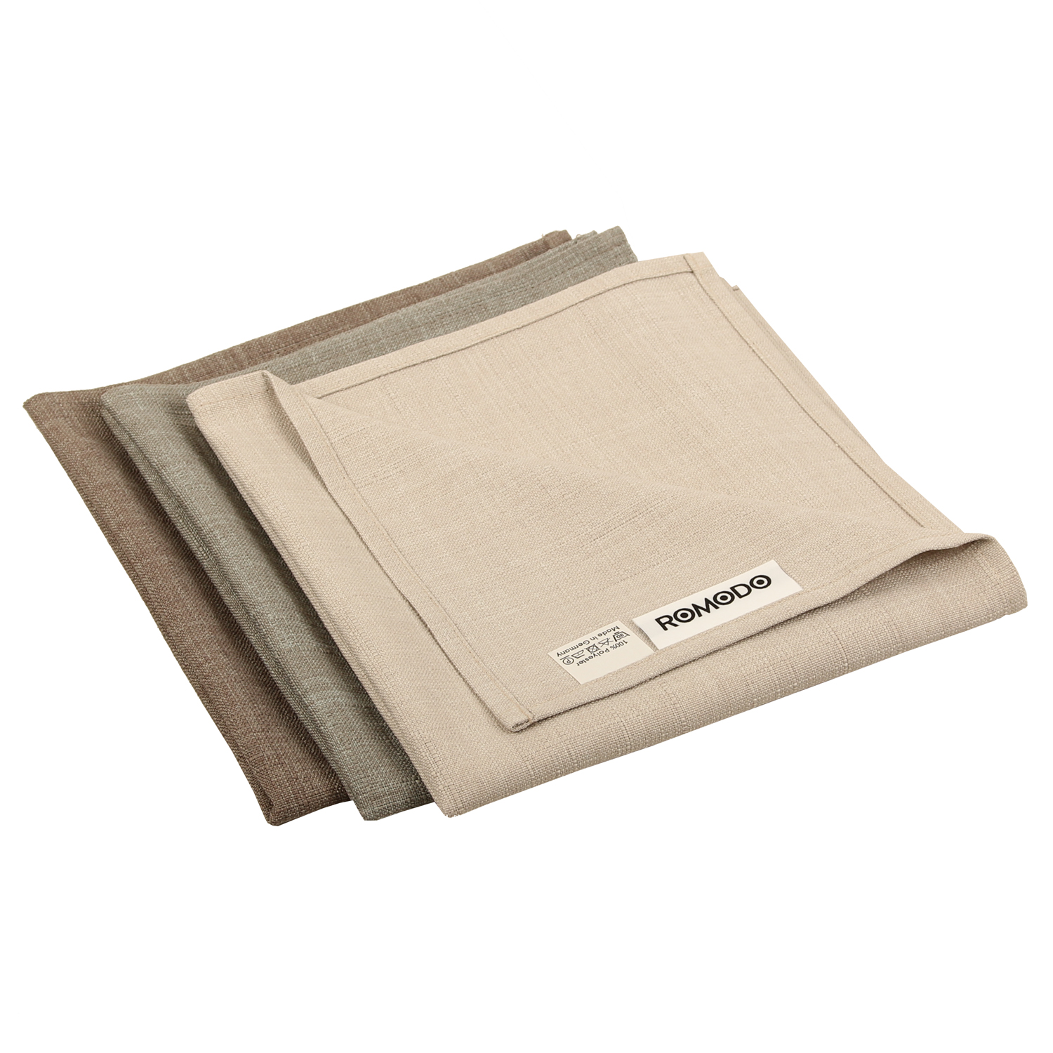 ROMODO Stoffserviette Nestos 45x45cm uni hellbraun gesäumt 2er set