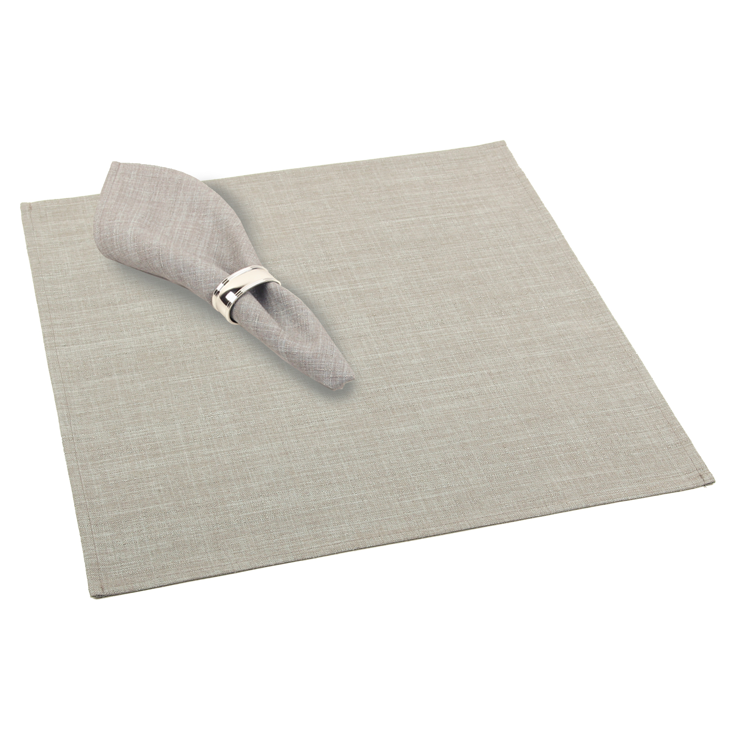 ROMODO Stoffserviette Nestos 45x45cm uni silbergrau gesäumt 2er Set