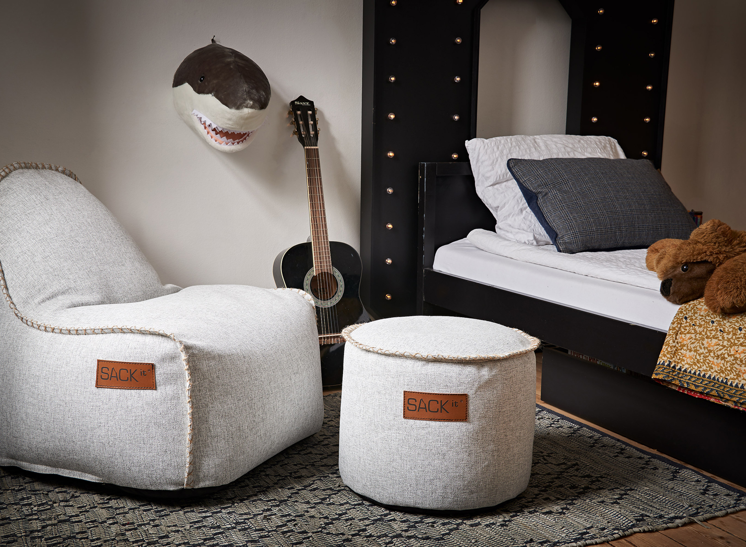 SACKit Sitzhocker rund RETROit Cobana Junior DRUM White In- und Outdoor 