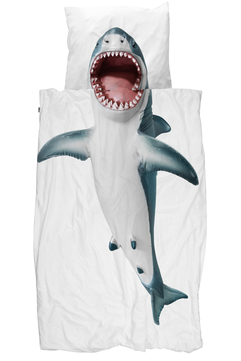 SNURK Bettwäsche Shark weiß 100% Bio-Baumwolle 135x200cm