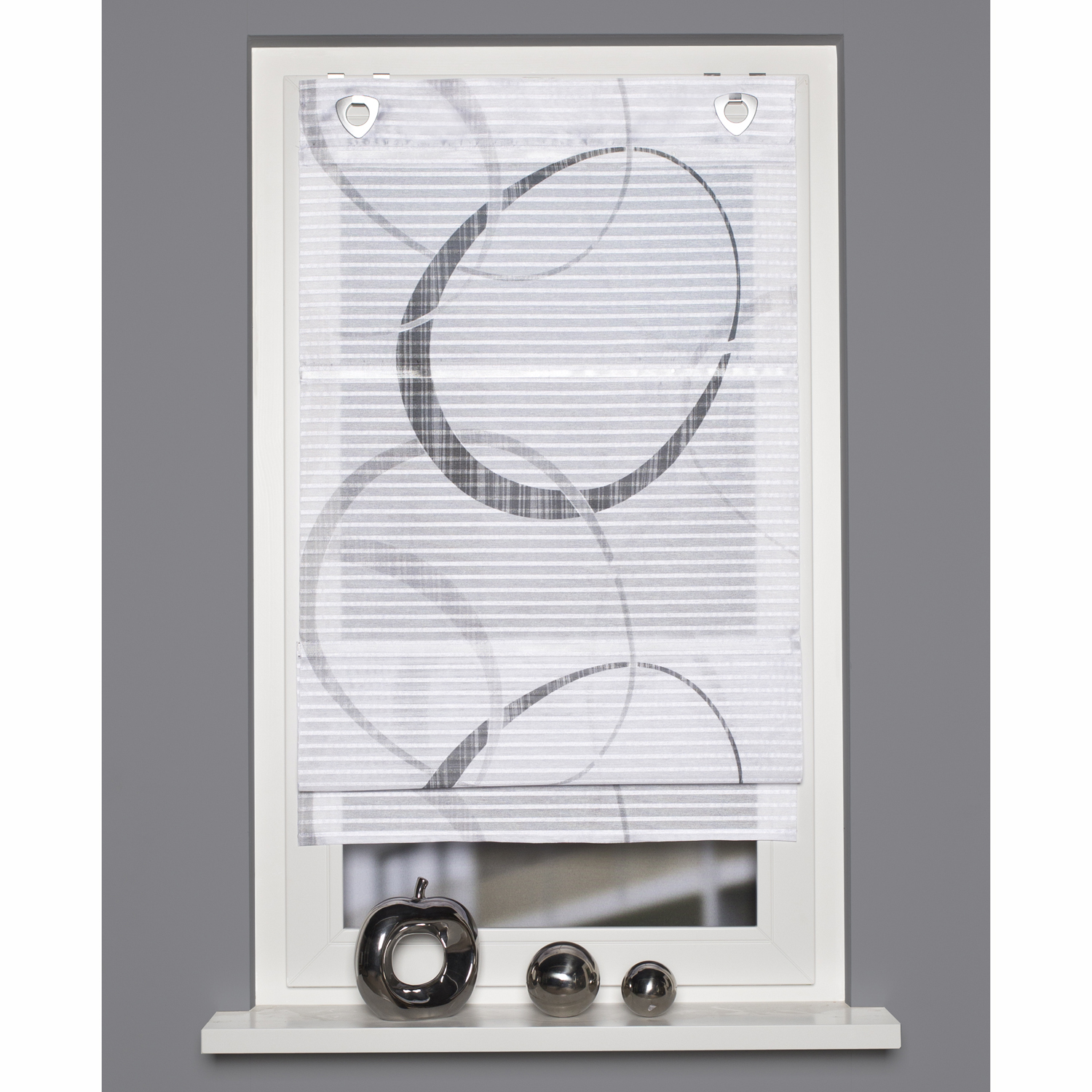 Schmidtgard Magnetrollo grau Breite 100cm Querstreifen Digitaldruck