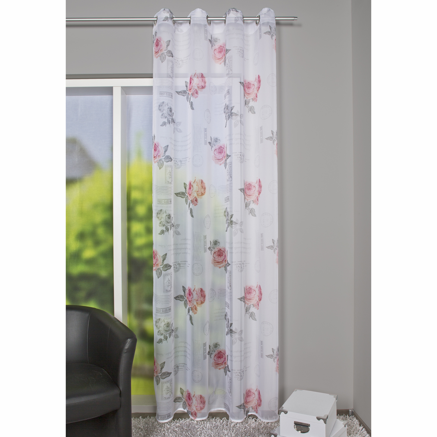 Schmidtgard Ösenschal Rosen Vorhang rose Voile druck Rose