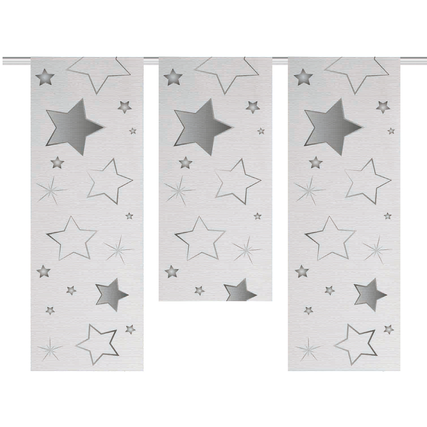 Schmidtgard Panneaux STARS mit Motiv 3-teilig  mit Querstreifen Bambus Optik digital bedruckt