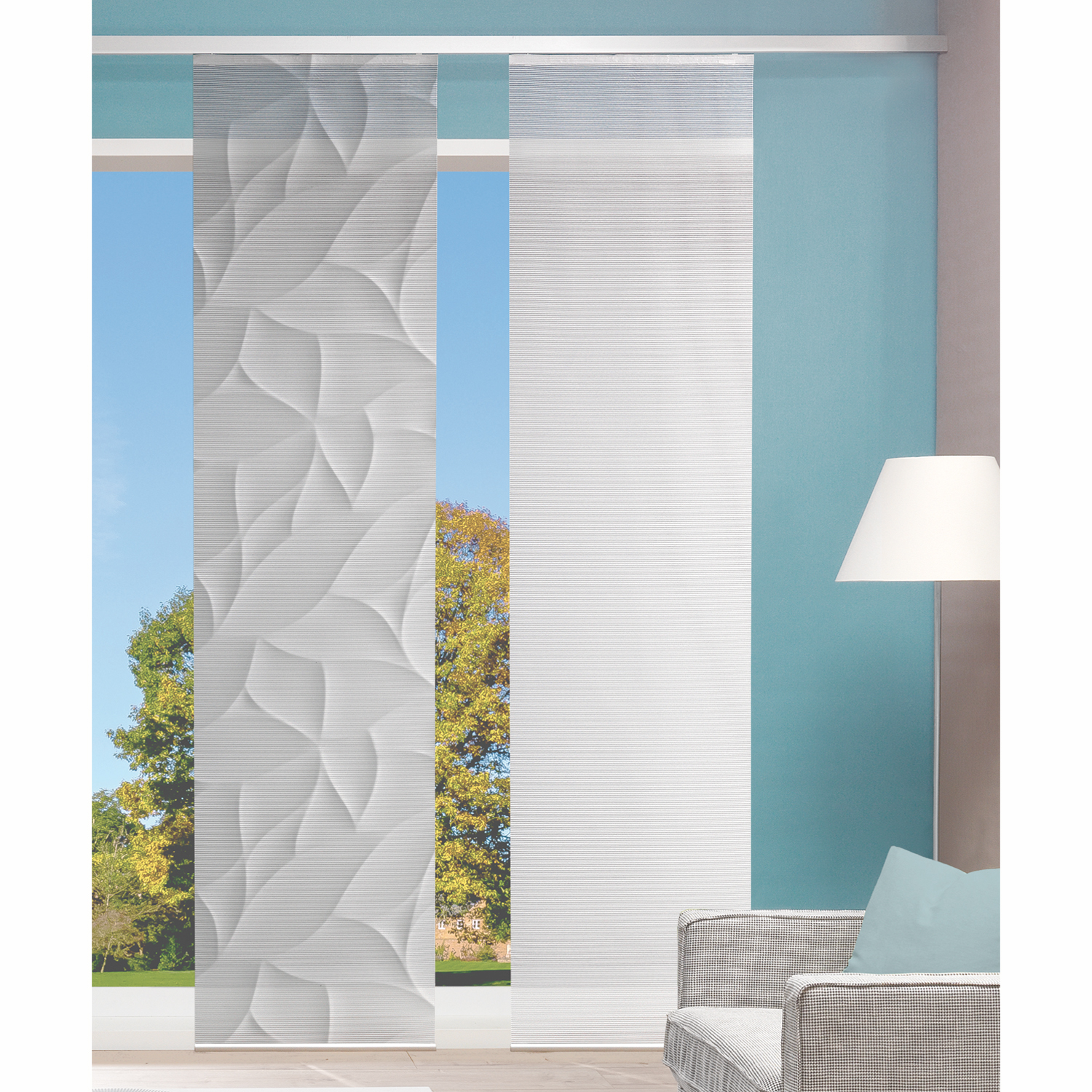 Schmidtgard Schiebevorhang Diori grau Digitaldruck Bambuspotik