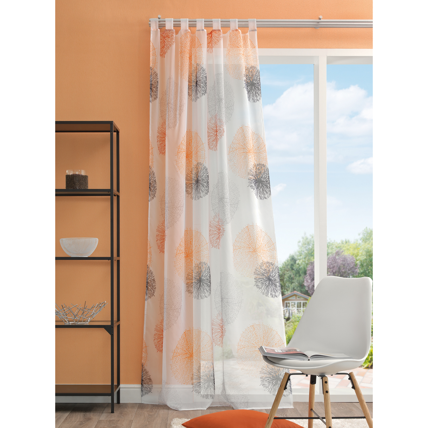 Schmidtgard Schlaufenschal Rawlins orange Voile bedruckt