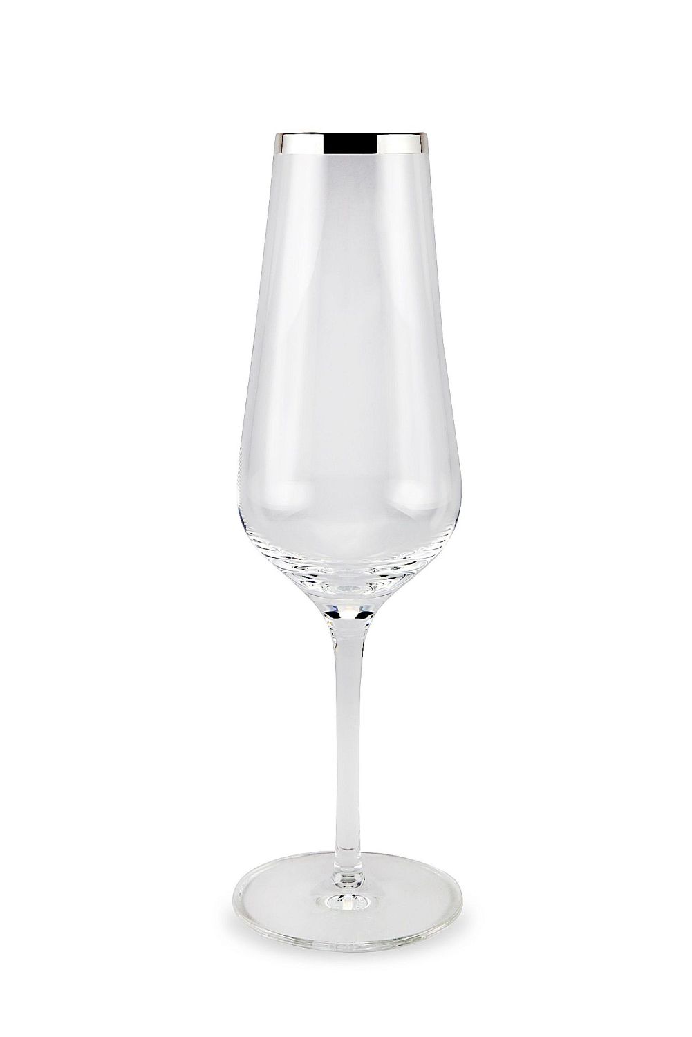 Sonja Quandt Champagnerglas Avantgarde Kristallglas mit Silberrand