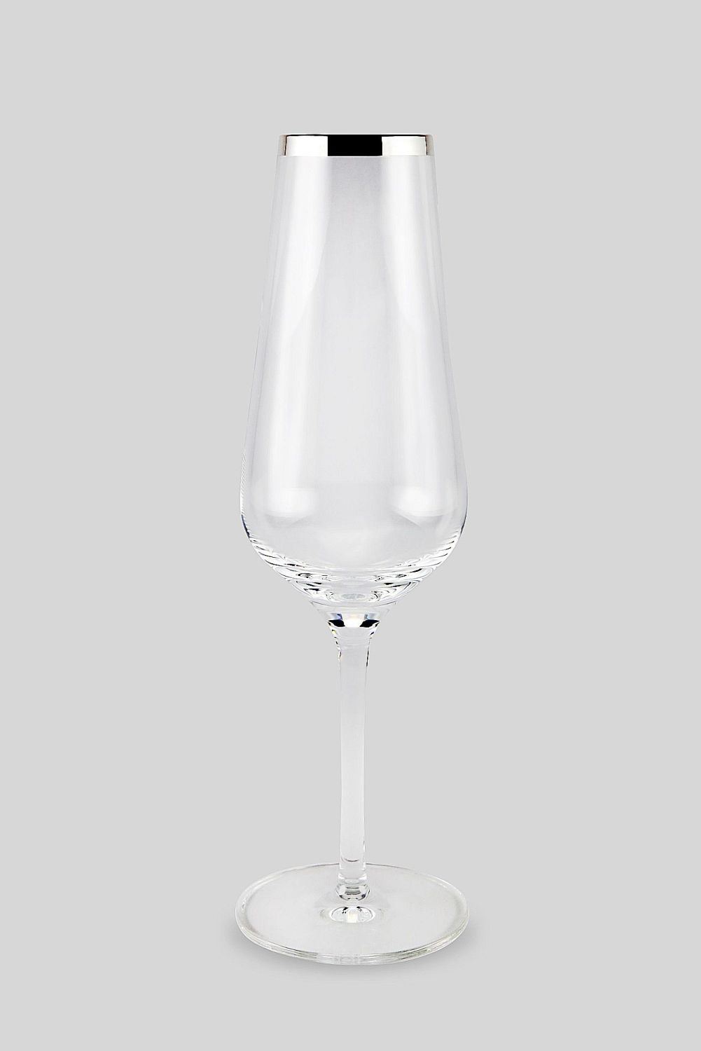 Sonja Quandt Champagnerglas Avantgarde Kristallglas mit Silberrand
