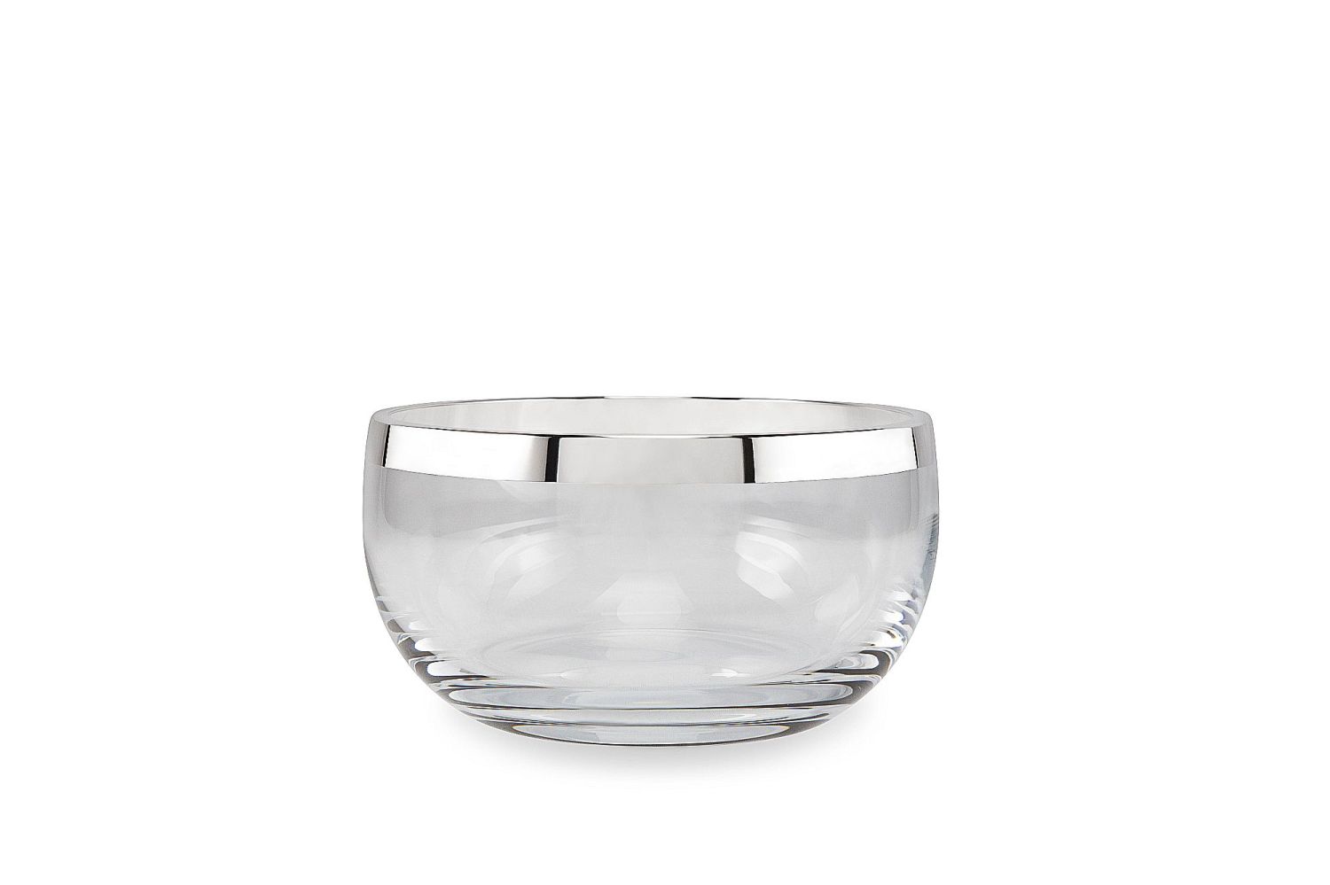 Sonja Quandt Schale Elegant 13 cm Durchmesser Kristallglas mit Silberrand