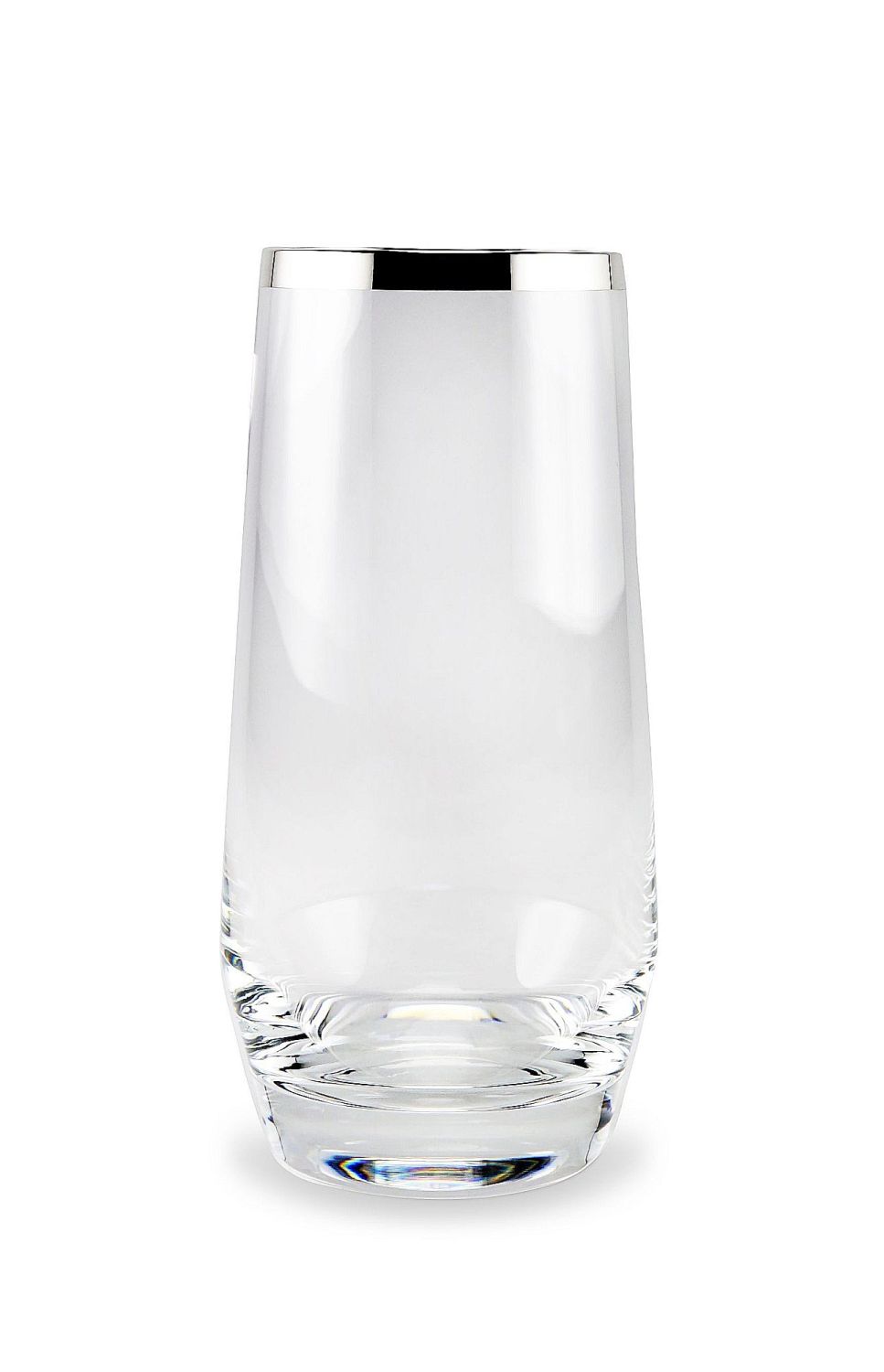 Sonja Quandt Wasserglas Avantgarde Kristallglas mit Silberrand