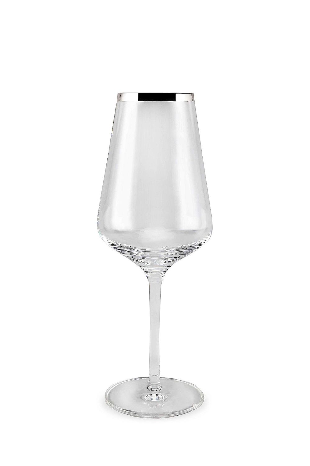 Sonja Quandt Weißweinglas Avantgarde Kristallglas mit Silberrand