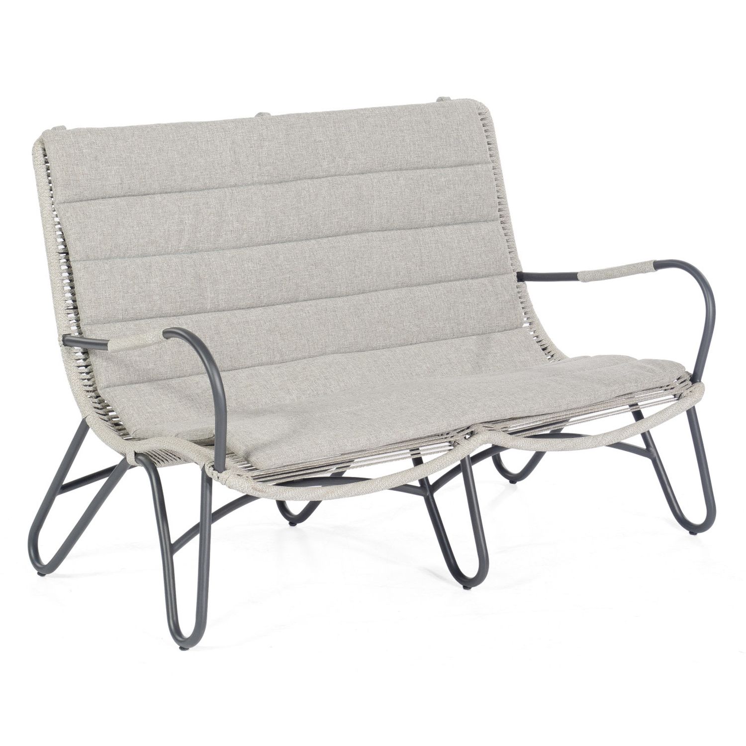 SonnenPartner Loungesofa CHARITE silbergrau Gartensofa Gestell aus Aluminium in anthrazit