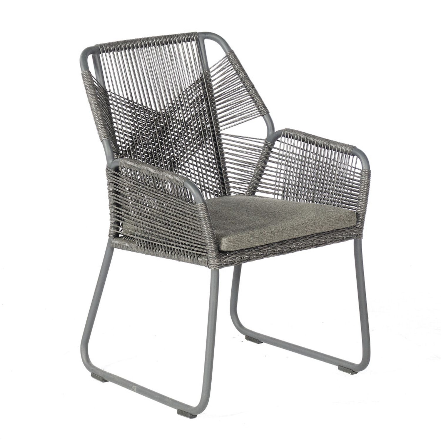 SonnenPartner Sessel OBSERVER coal grey Gartensessel Alu Geflecht inkl. Kissen Olefingewebe