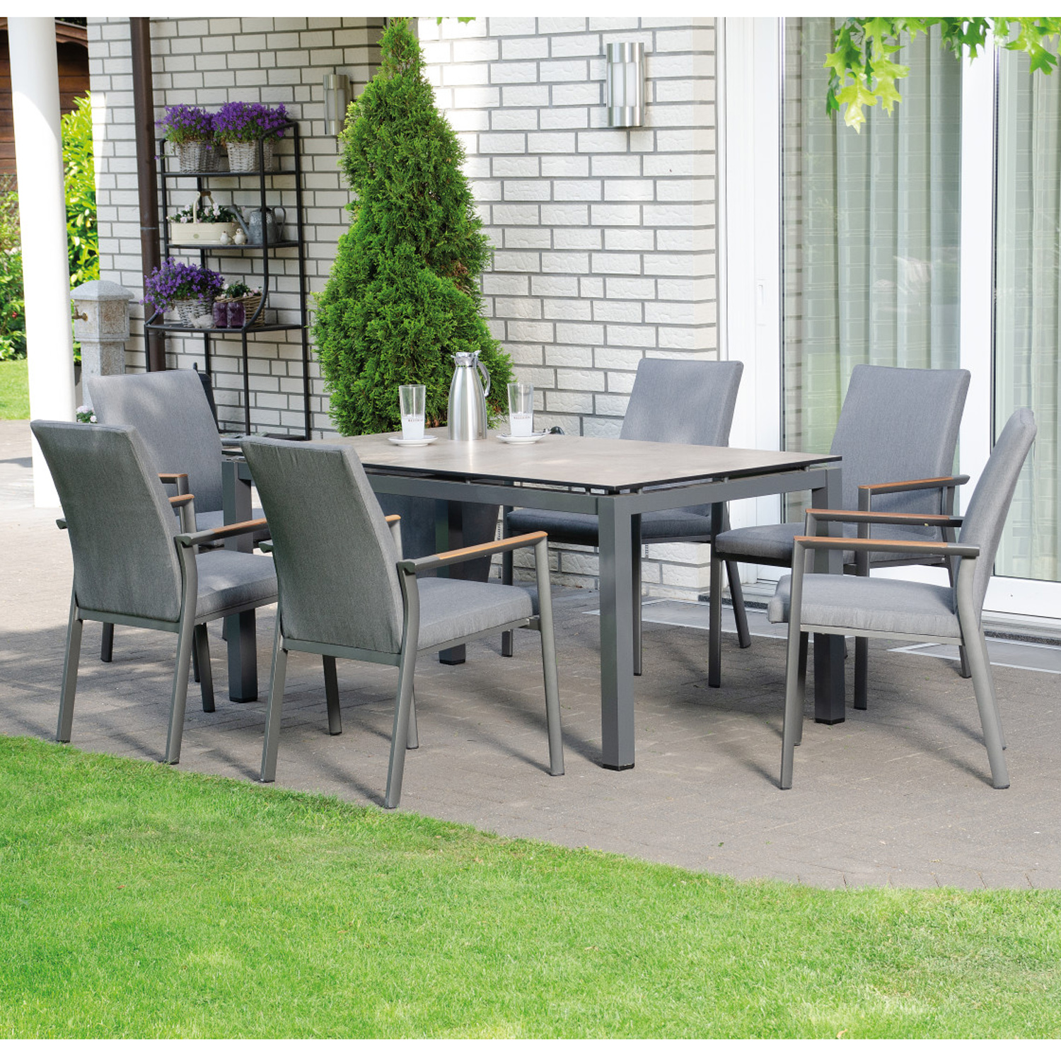 SonnenPartner Stapelsessel UNITED 4er Set anthrazit – ROMODO ®