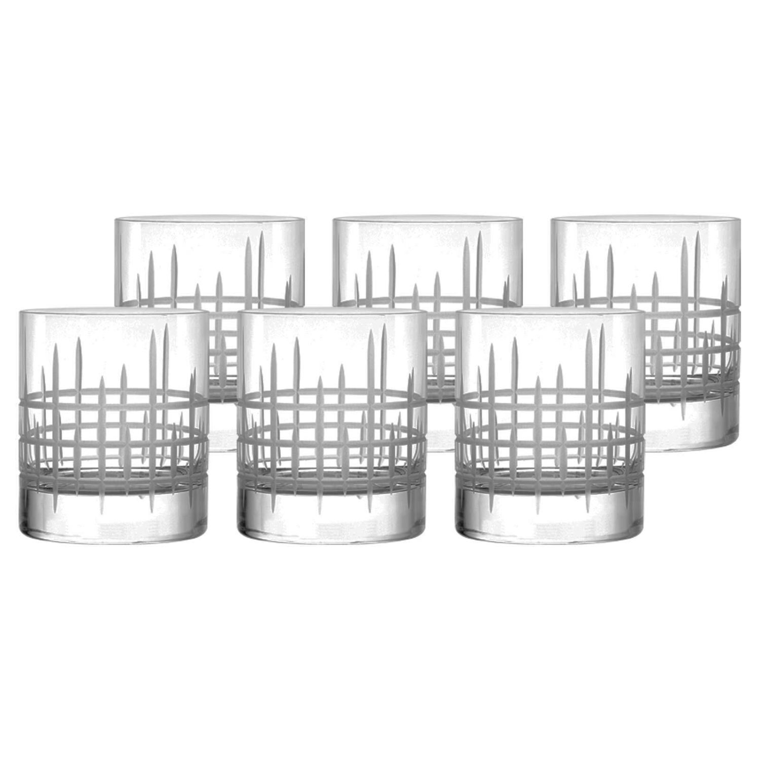 Stölzle Whiskyglas NEW YORK MANHATTAN Kristallglas matter Dekorschliff 6er Set 320ml