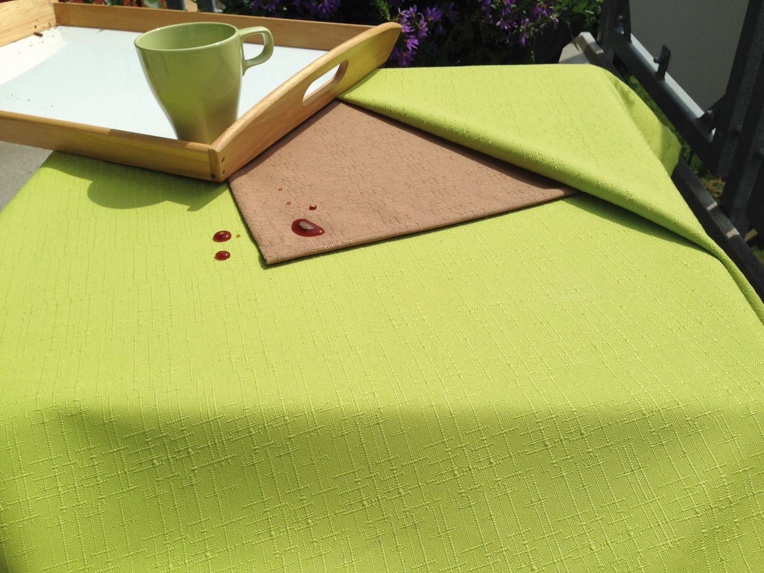 Tischdecke Leinenoptik mit Fleckschutz gelb 50x50cm 