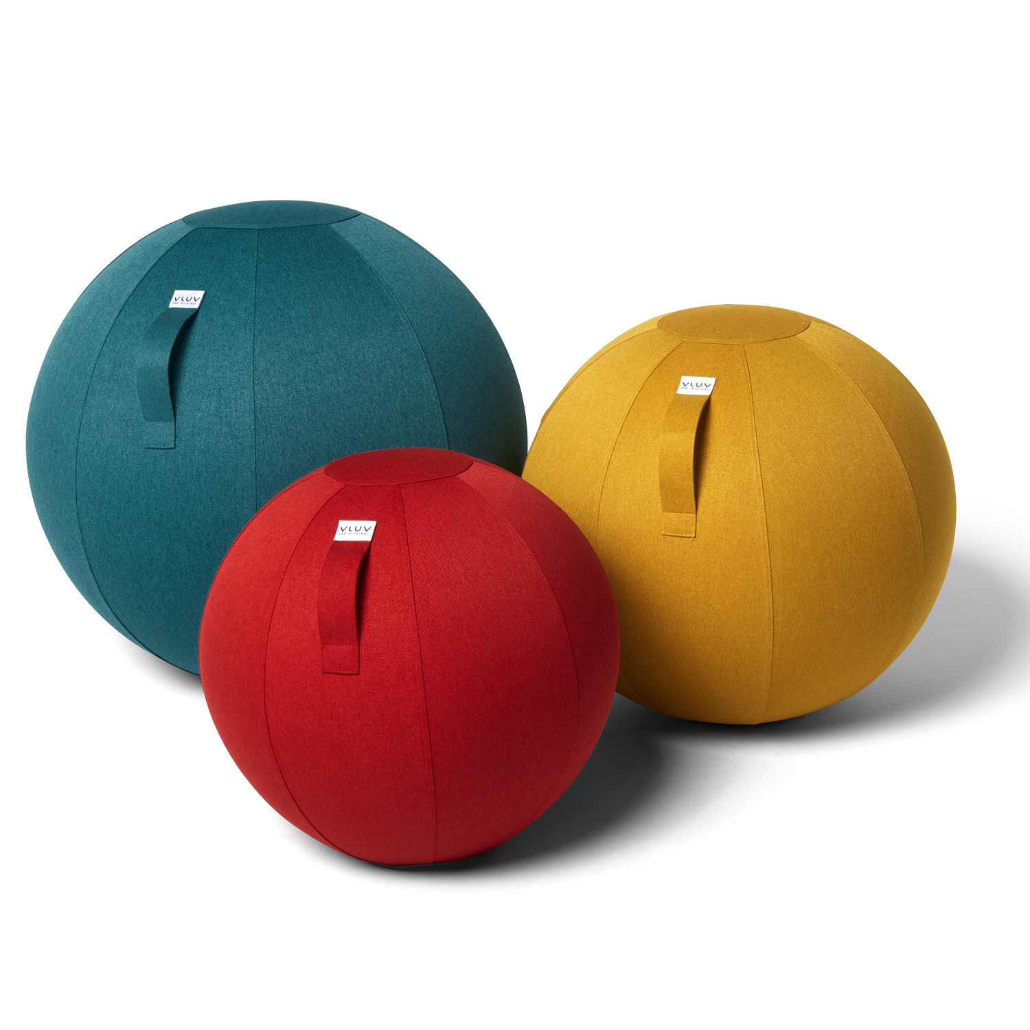 VLUV LEIV Stoff-Sitzball 50-55cm Ruby ergonomisches Sitzmöbel