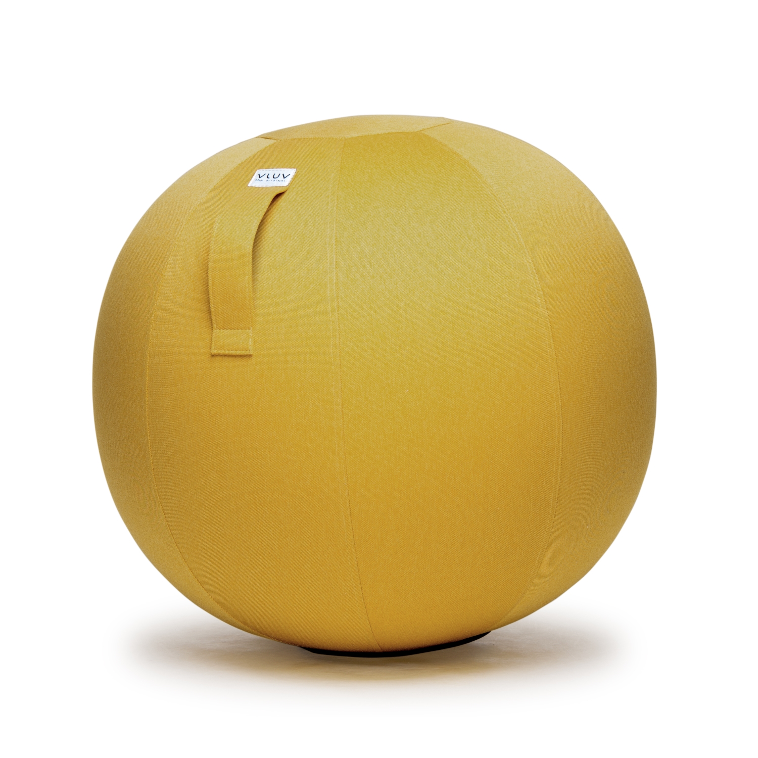 VLUV LEIV ergonomischer Sitzball 60-65cm Mustard robuste hochwertige canvas-ähnliche Stoffqualität 