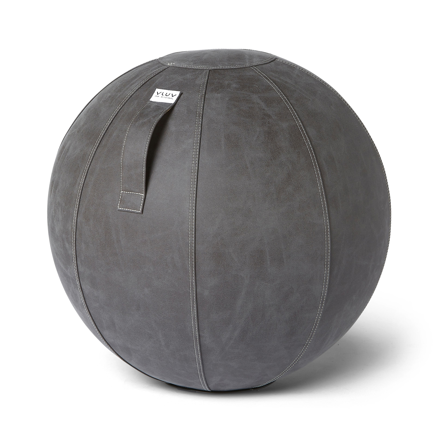 VLUV Sitzball BOL VEGA Kunstleder Dark Grey 65cm für gesundes und aufrechtes Sitzen