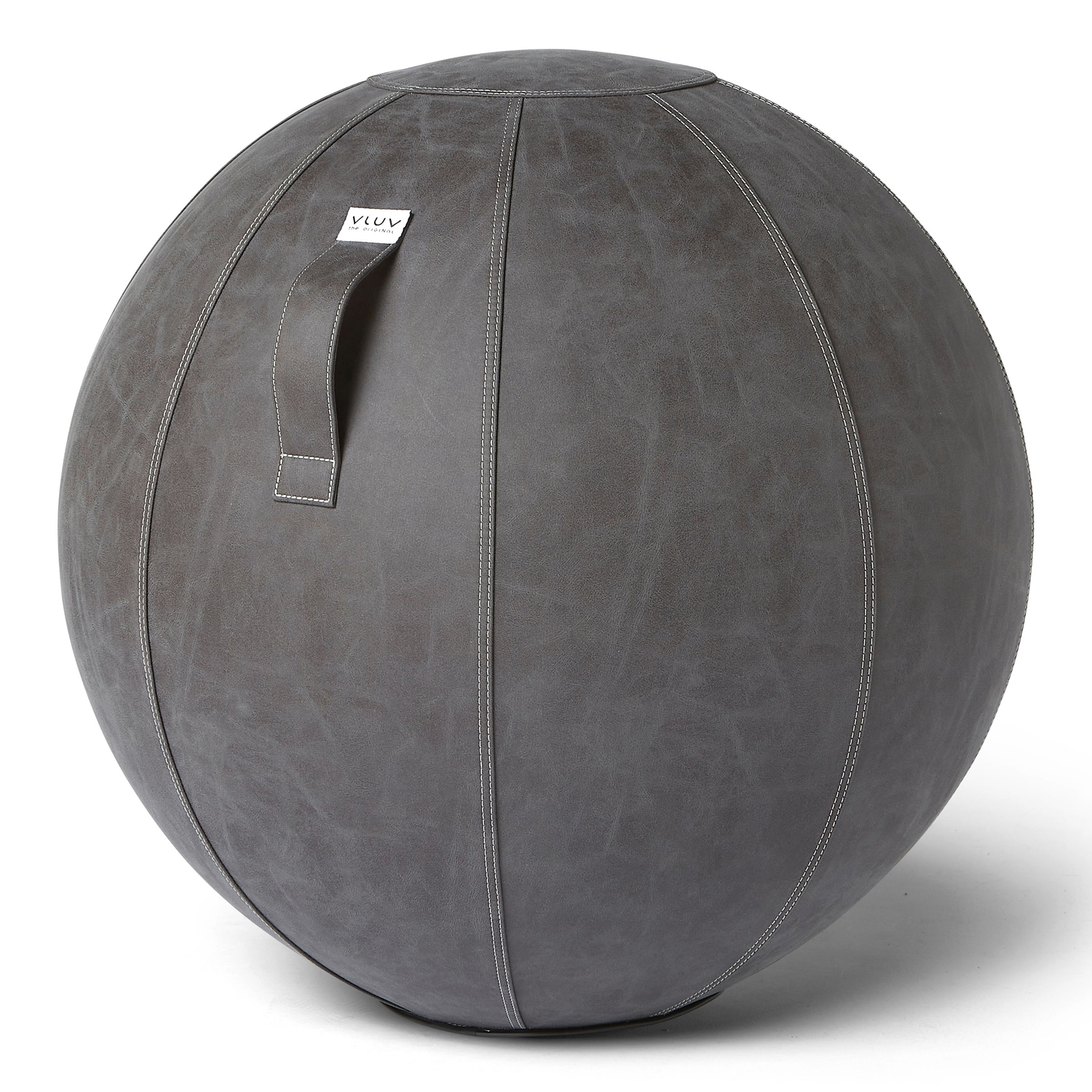 VLUV Sitzball BOL VEGA Kunstleder Dark Grey 75cm  für gesundes und aufrechtes Sitzen