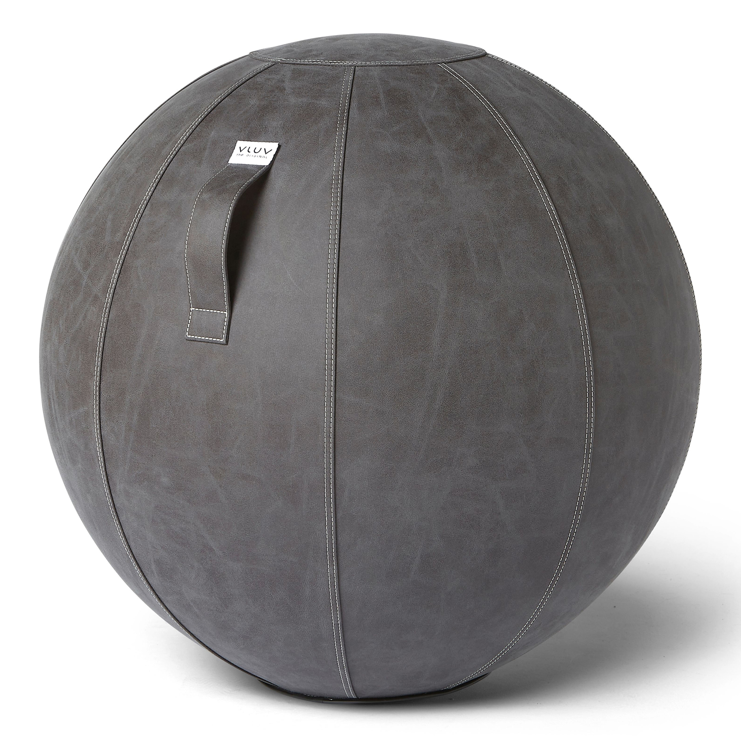 VLUV Sitzball BOL VEGA Kunstleder Dark Grey 75cm für gesundes und aufrechtes Sitzen