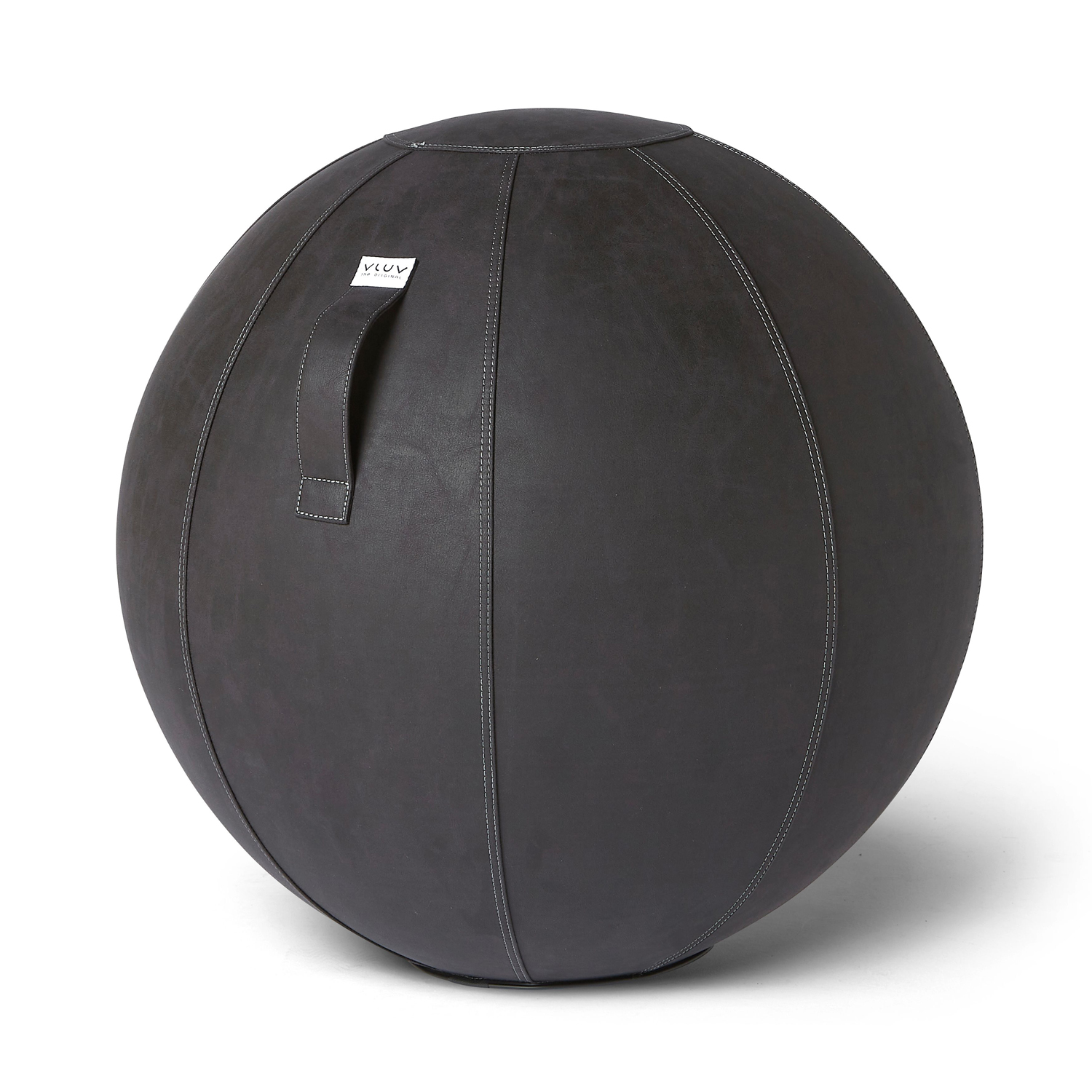 VLUV Sitzball BOL VEGA Kunstleder Schwarz 65cm für gesundes und aufrechtes Sitzen