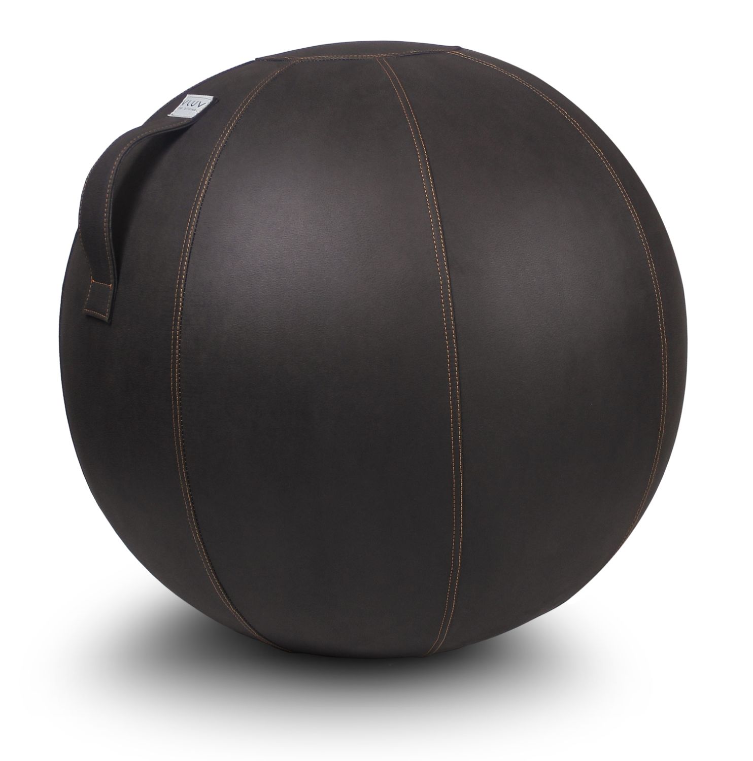 VLUV VEEL Lederimitat-Sitzball 60-65cm Mokka ergonomisches Sitzmöbel Elegant wie Leder samtig wie Stoff