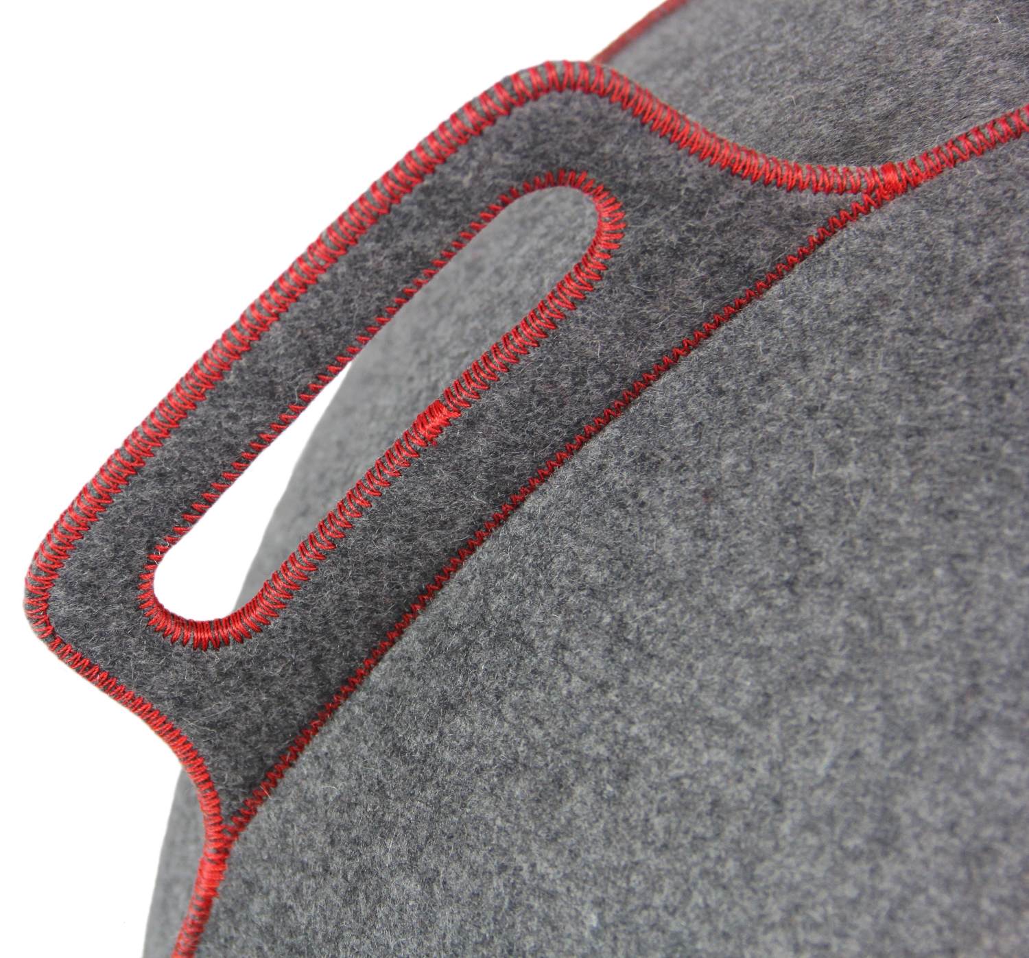 VLUV VELT hochwertige Filz-Sitzball 70-75cm grau/rot ergonomisches Design-Sitzmöbel mit Tragegriff