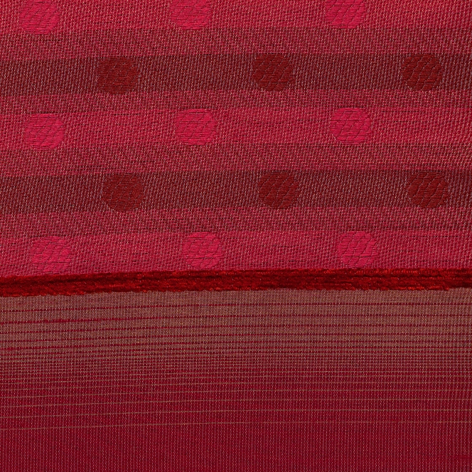 Vorhangstoff Dekostoff Motril Pünktchen rot Breite 140cm halbtransparent
