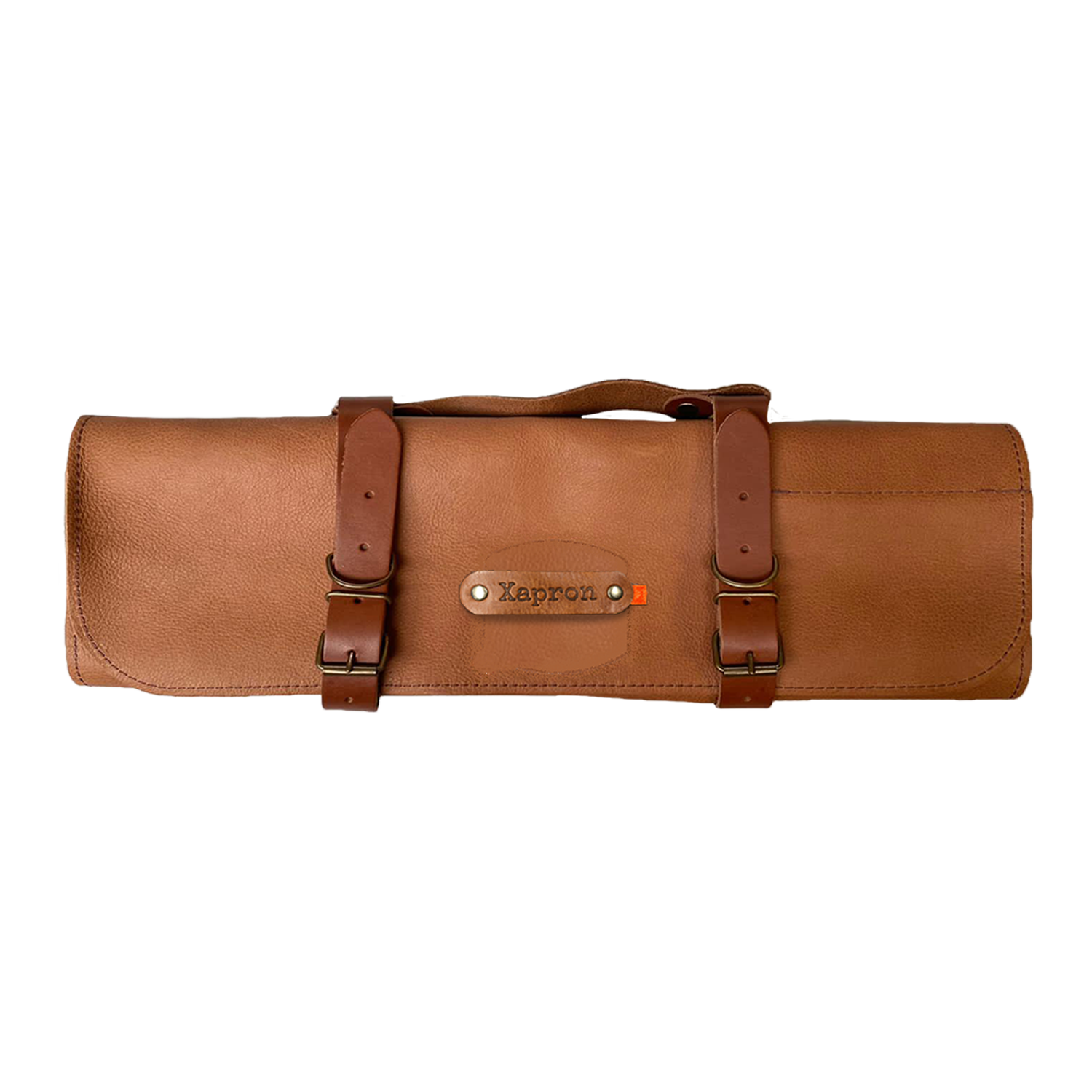 Xapron Leder Messerrollentasche Utah rust vollnarbiges Büffelleder 9 Taschen verstellbare Träger