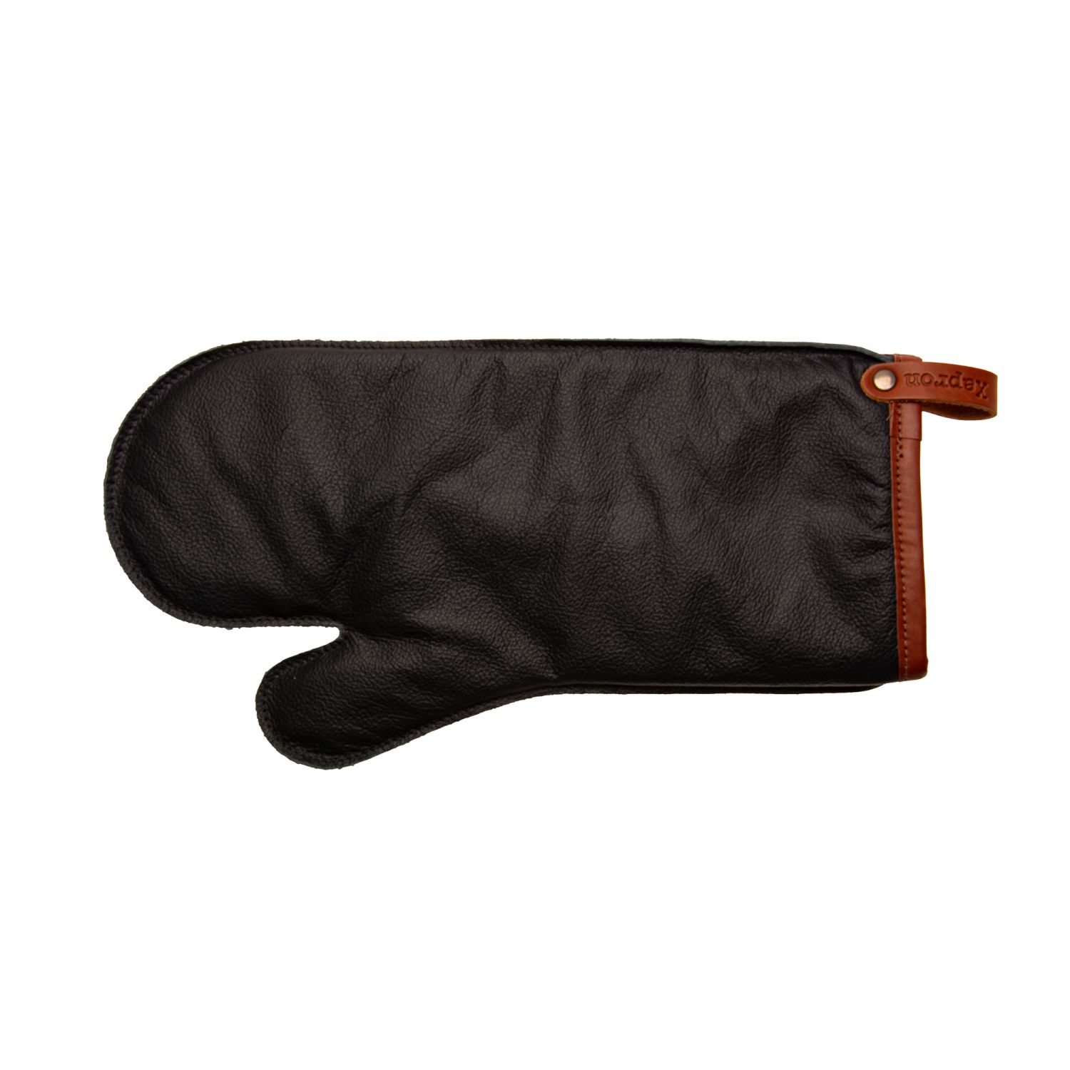 Xapron Leder Ofenhandschuh BOVUNE black Handgefertigt schützt vor Temperaturen bis 240°C