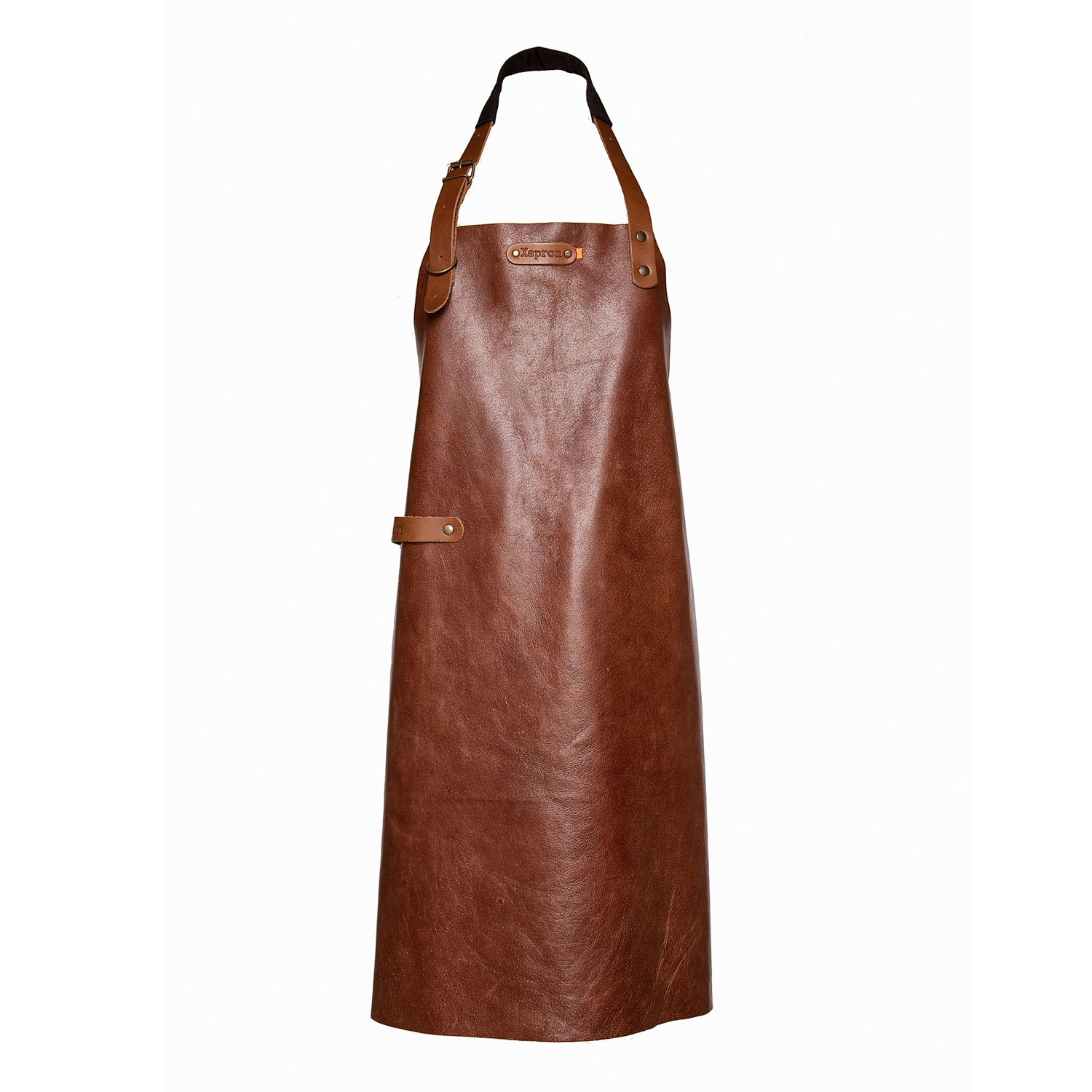 Xapron Lederschürze New York cognac Grillschürze wertvolles genarbtes Büffelleder Handarbeit