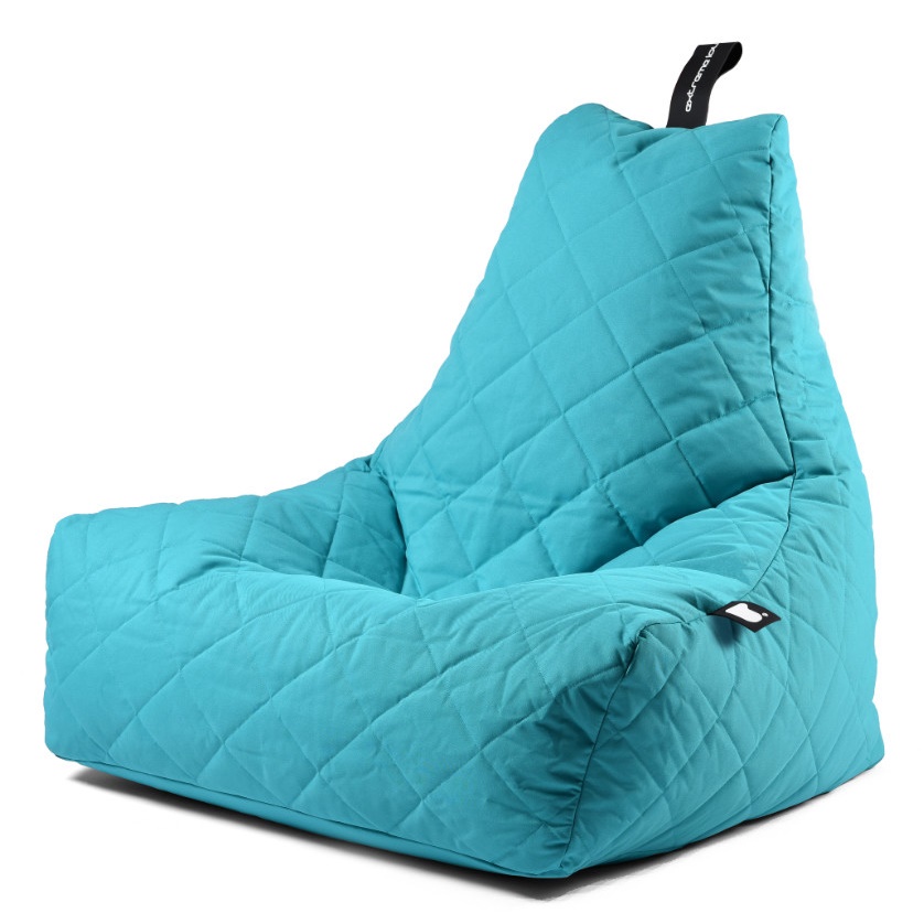 b-bag extreme lounging Sitzsack mighty-b Aqua - Quilted In & Outdoor leicht stabil wasserabweisend pflegeleicht UV-beständig bequem