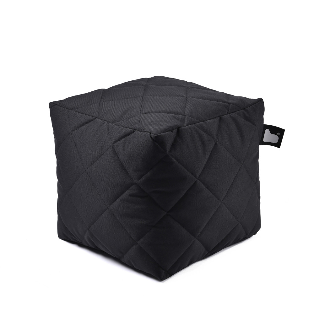 b-box extreme lounging Sitzwürfel Black - Quilted In & Outdoor wasserabweisend UV-beständig