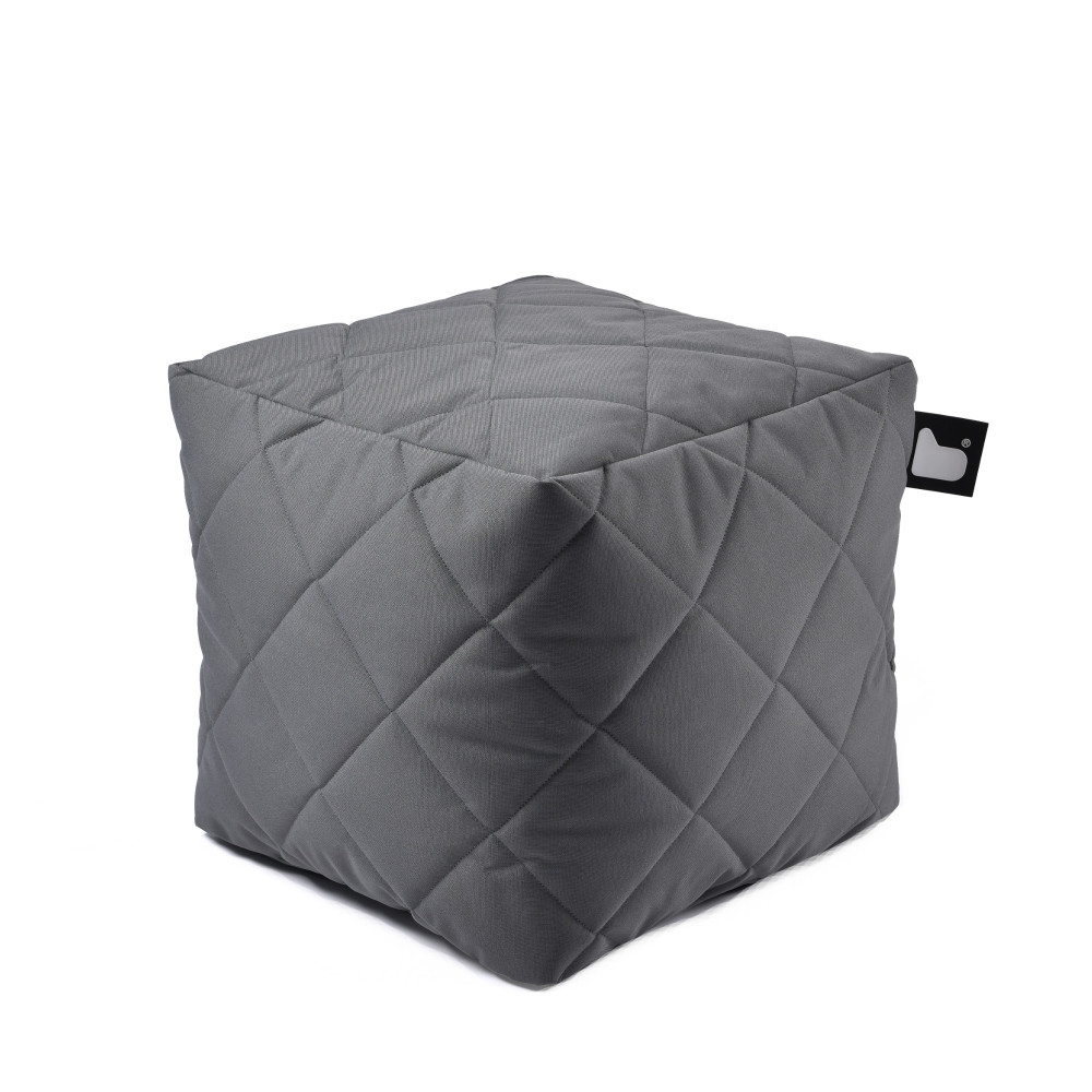 b-box extreme lounging Sitzwürfel Grey - Quilted In & Outdoor wasserabweisend UV-beständig
