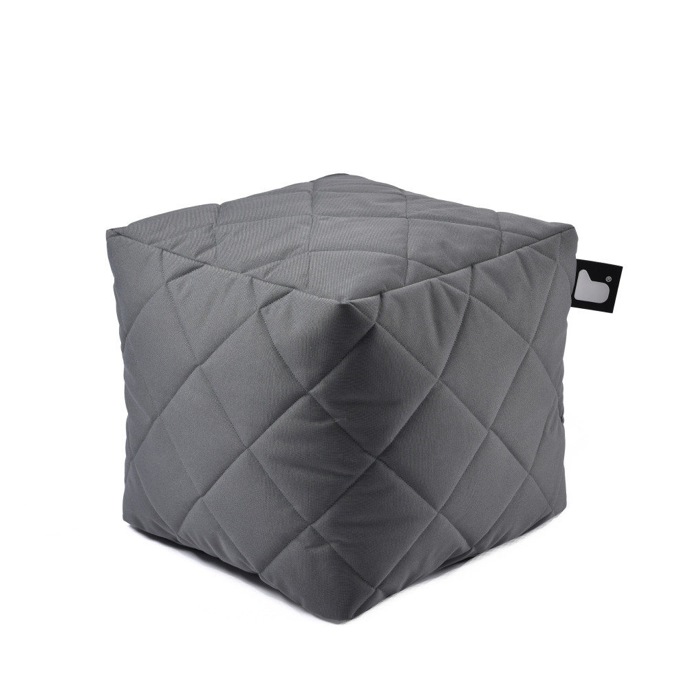 b-box extreme lounging Sitzwürfel Grey - Quilted In & Outdoor wasserabweisend
