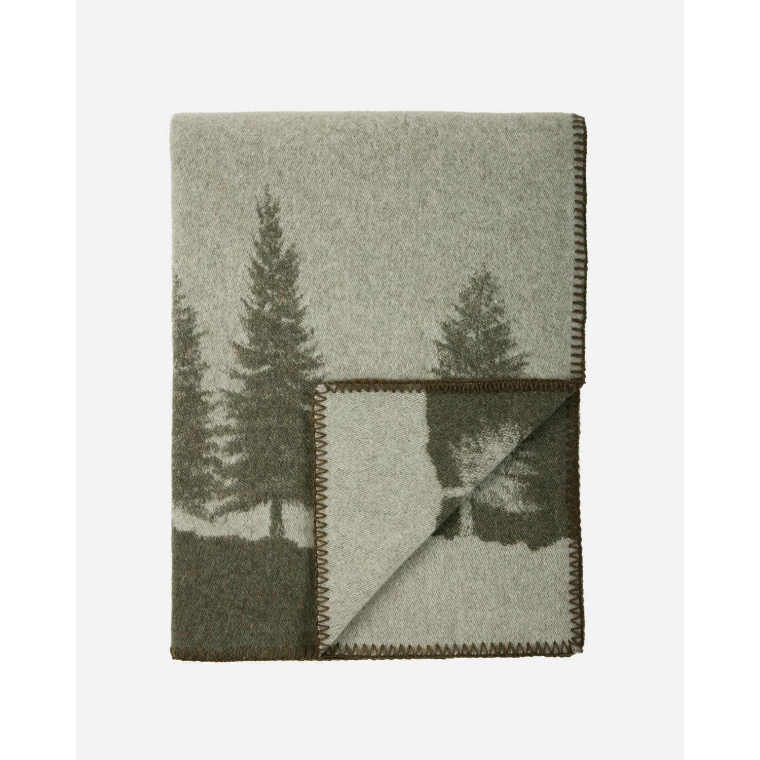 eskimo Decke Bosco olive Schweizer Wolldecke vom Merinoschaf