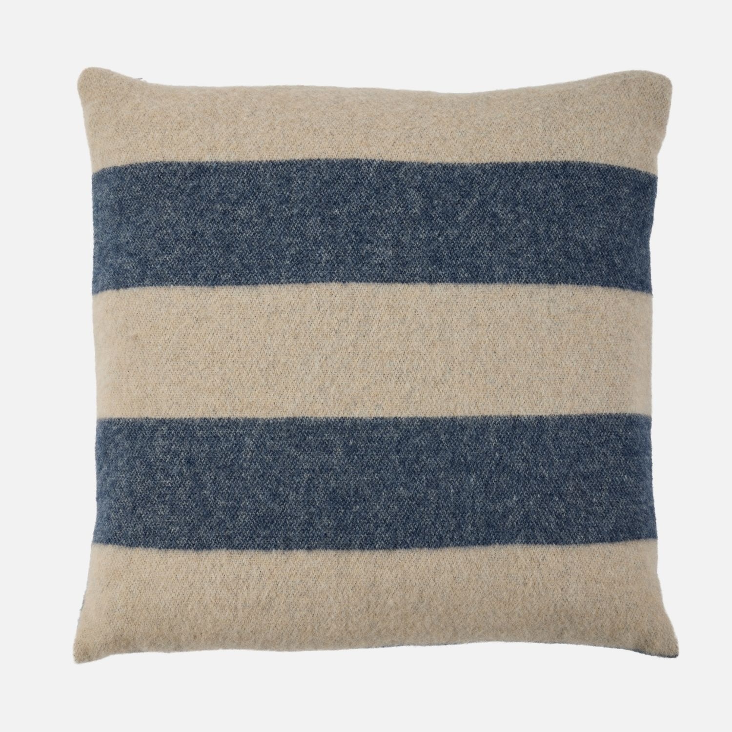 eskimo Kissen Stripes Streifen marine beige Schweizer Kissen mit weißen Federn gefüllt