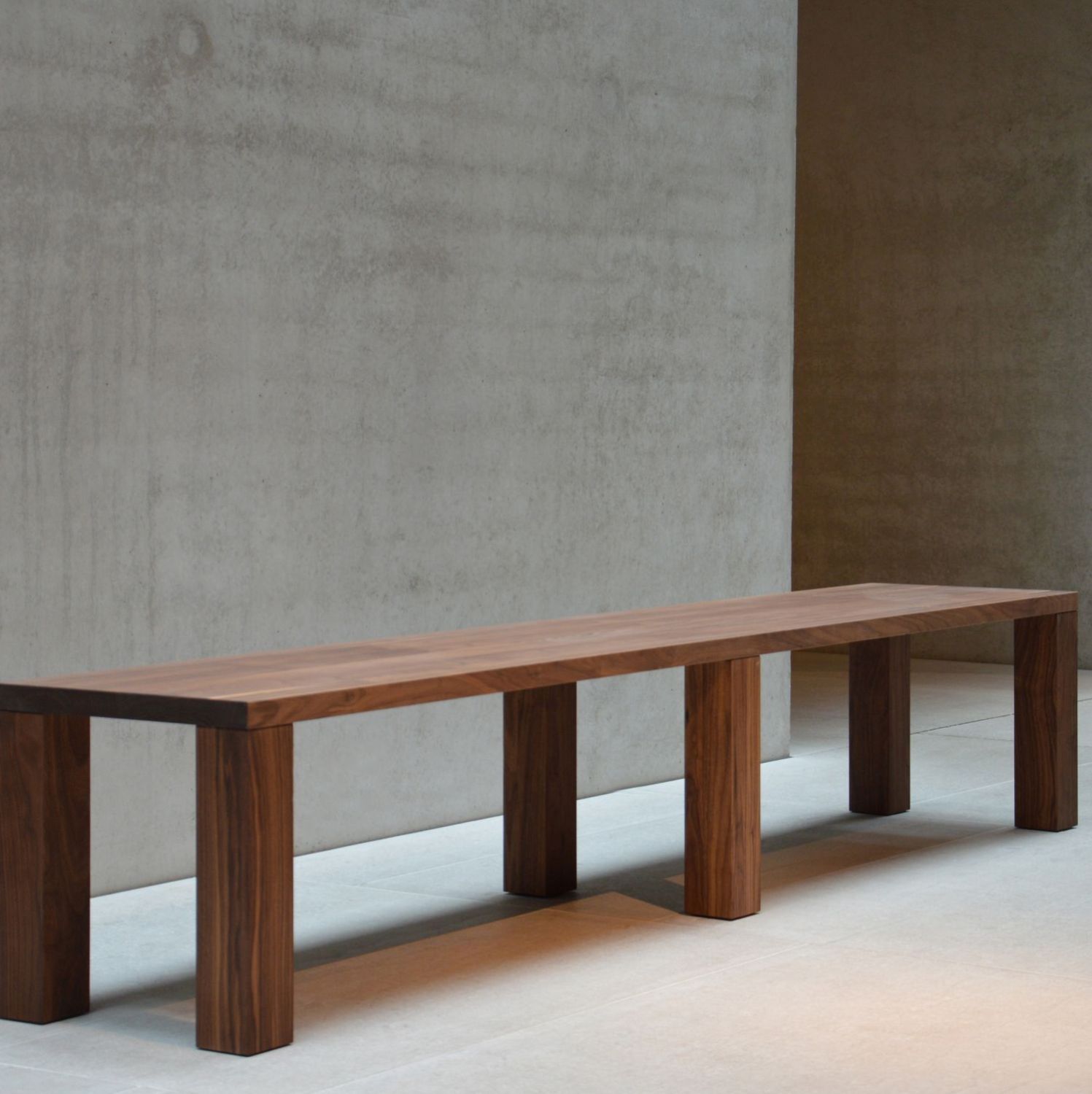 jankurtz Bank LEOS nussbaum 45x200cm Platte Nussbaumfurnier 3,6cm 6 Beine