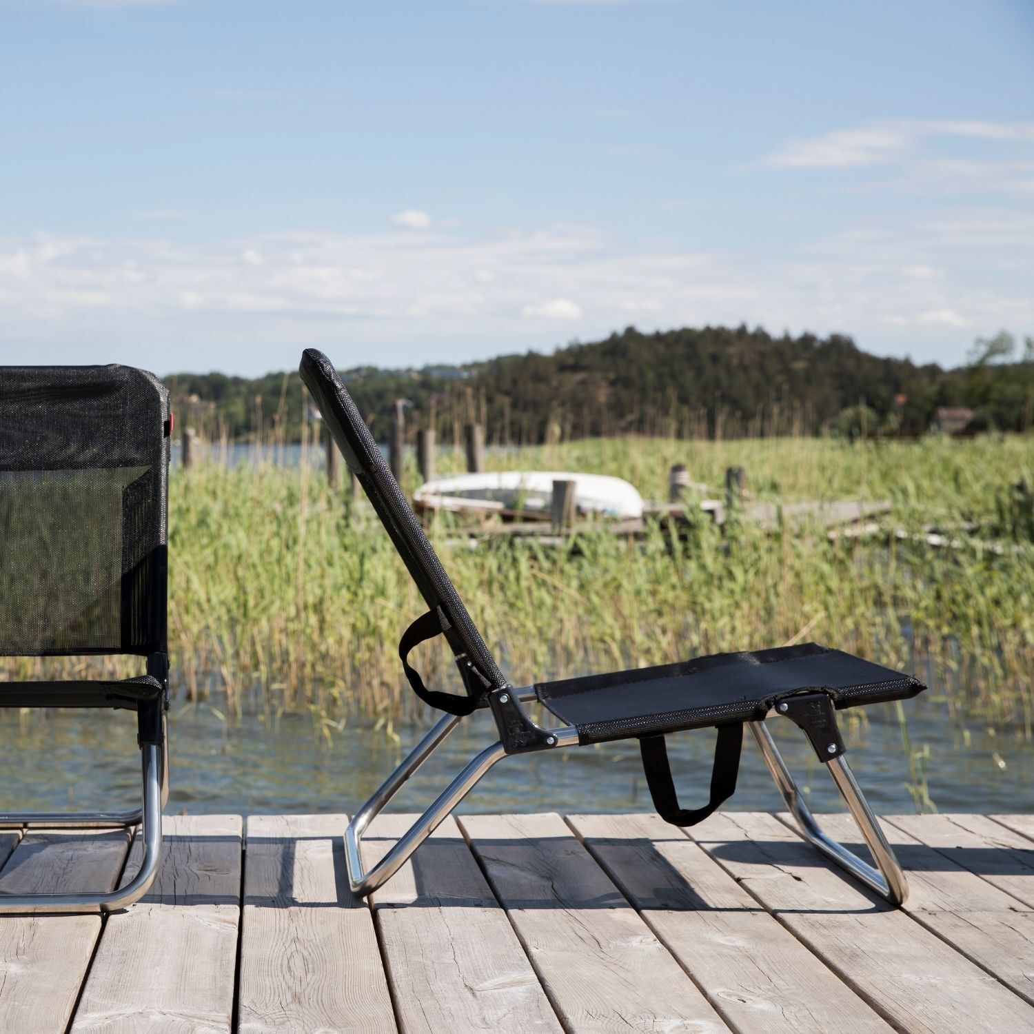 jankurtz Fiam QUICK Strandstuhl schwarz Aluminiumgestell und Bezug aus Kunstgewebe