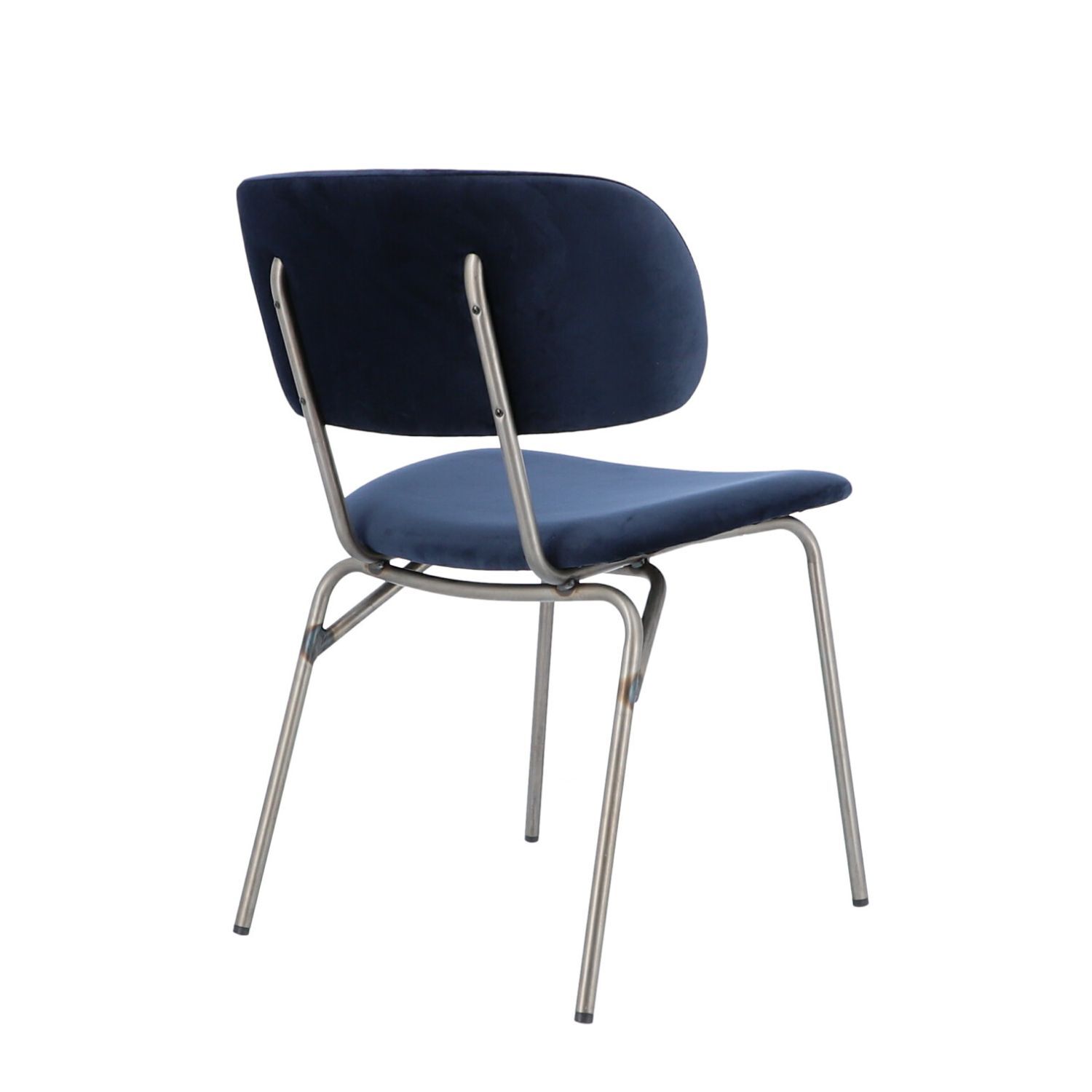 jankurtz GIULIA Stuhl dunkelblau 46 cm Gestell aus Stahlrohr und Samtbezug