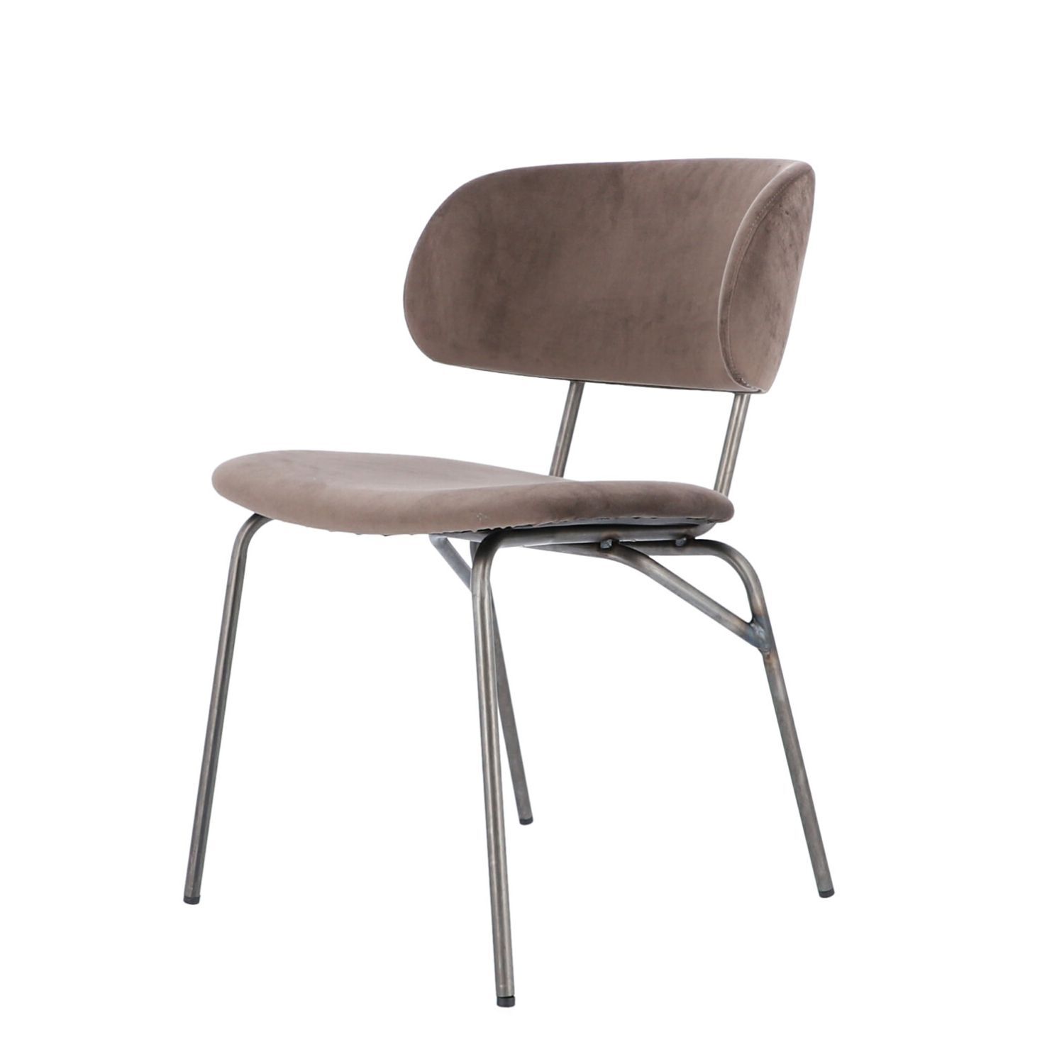 jankurtz GIULIA Stuhl taupe 46 cm Gestell aus Stahlrohr und Samtbezug