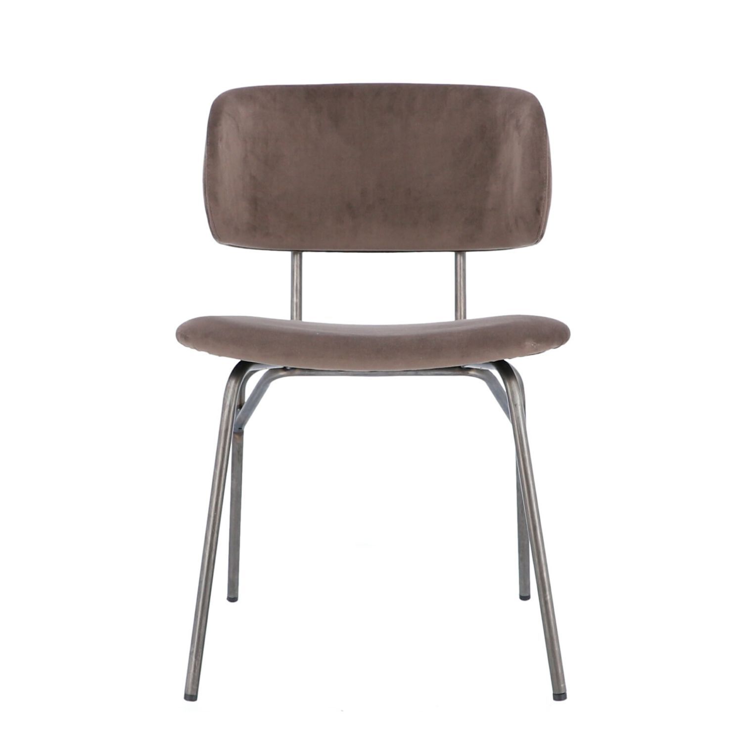 jankurtz GIULIA Stuhl taupe 46 cm Gestell aus Stahlrohr und Samtbezug