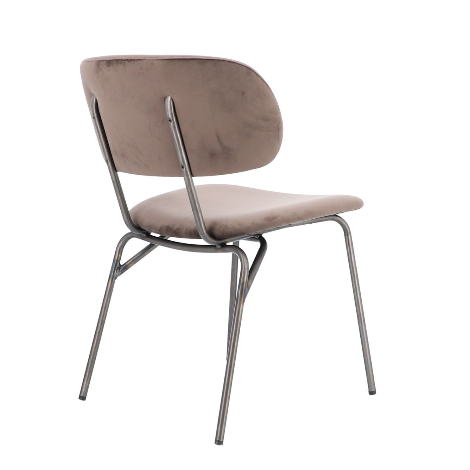 jankurtz GIULIA Stuhl taupe 46 cm Gestell aus Stahlrohr und Samtbezug